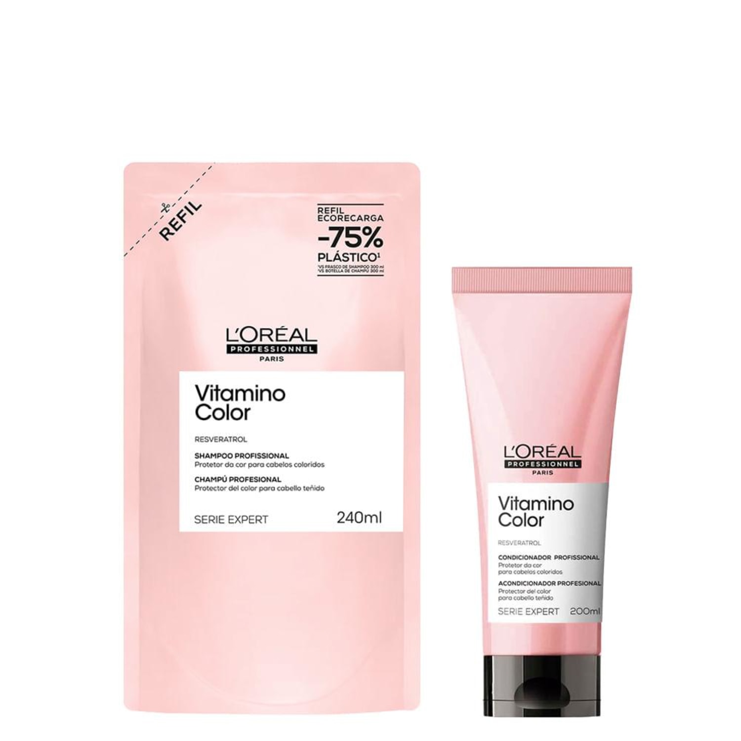 Kit L'Oréal Professionnel Serie Expert Vitamino Color Resveratrol Duo Care Refil (2 Produtos)