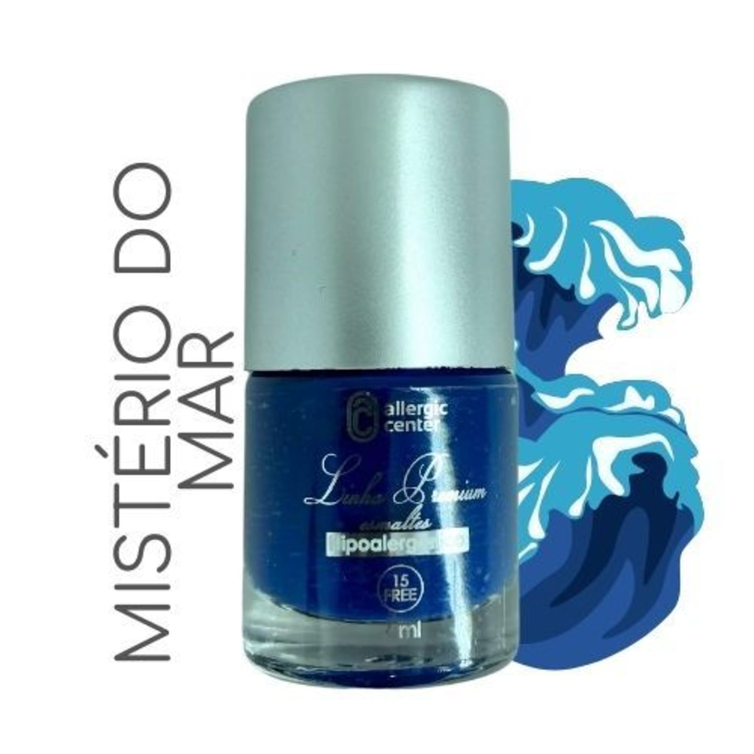 Esmaltes Hipoalergênicos Premium 15 Free 7ml Allergic Center Cor:Mistério do Mar