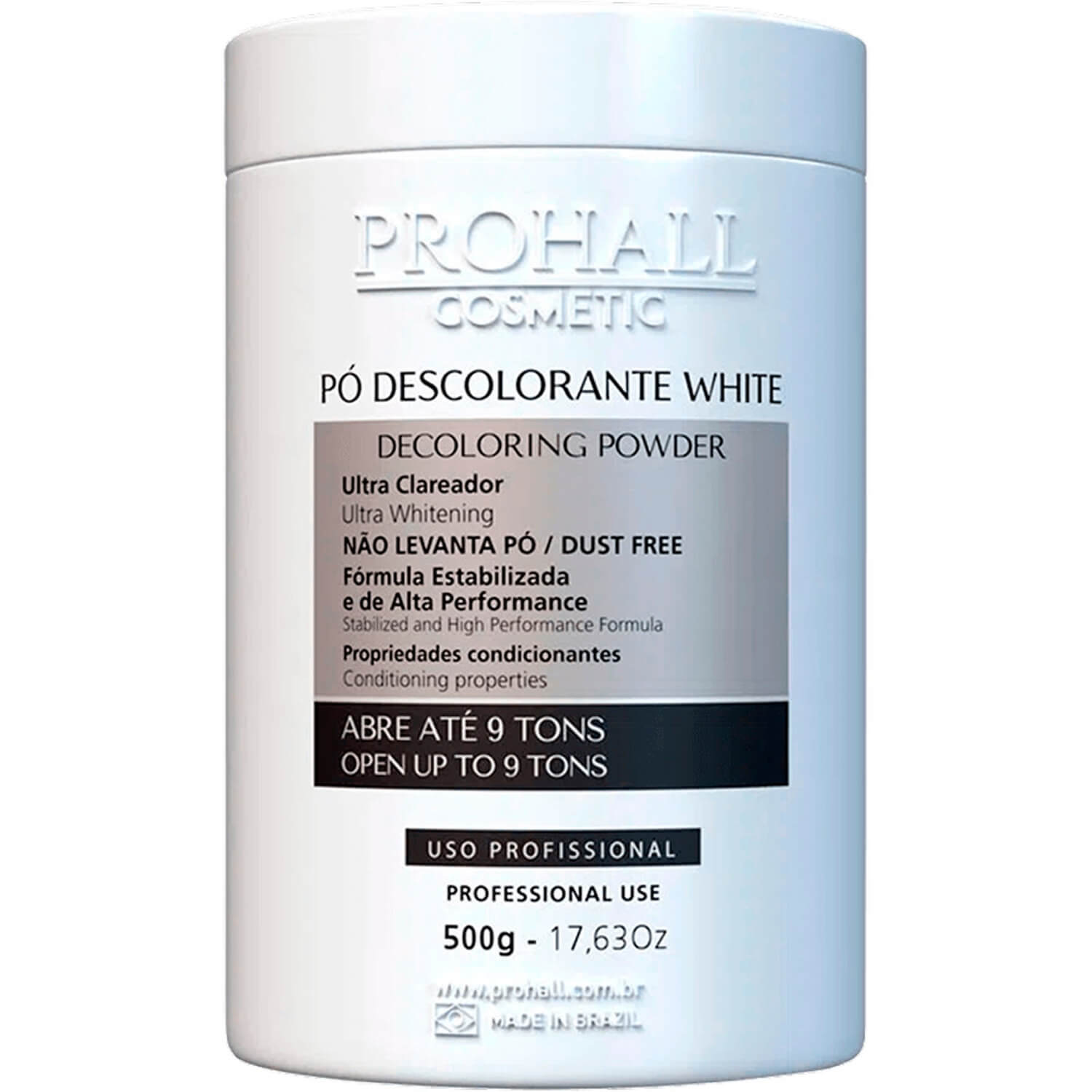 Prohall Cosmetic Ultra Clareador Branco - Pó Descolorante 500g