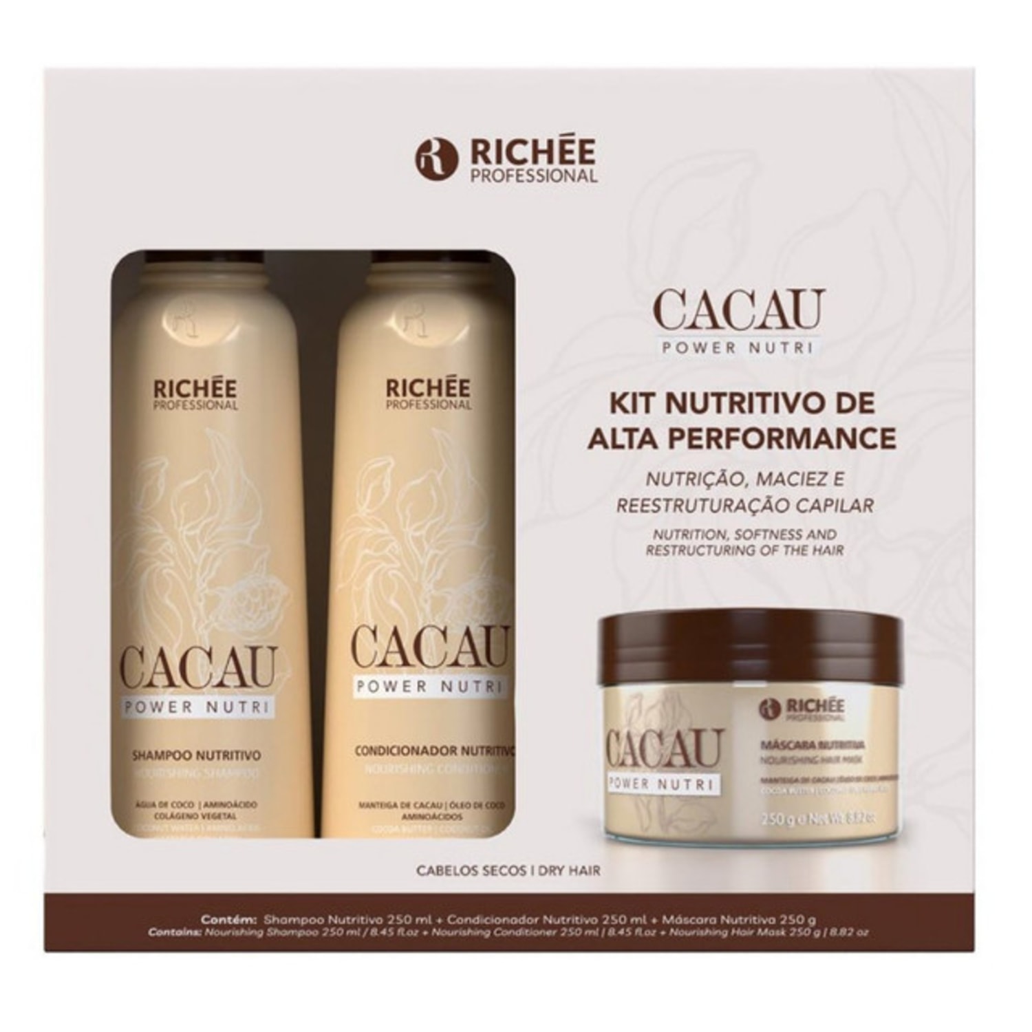 Richée Kit Cacau Power Nutri 3 Produtos 250g