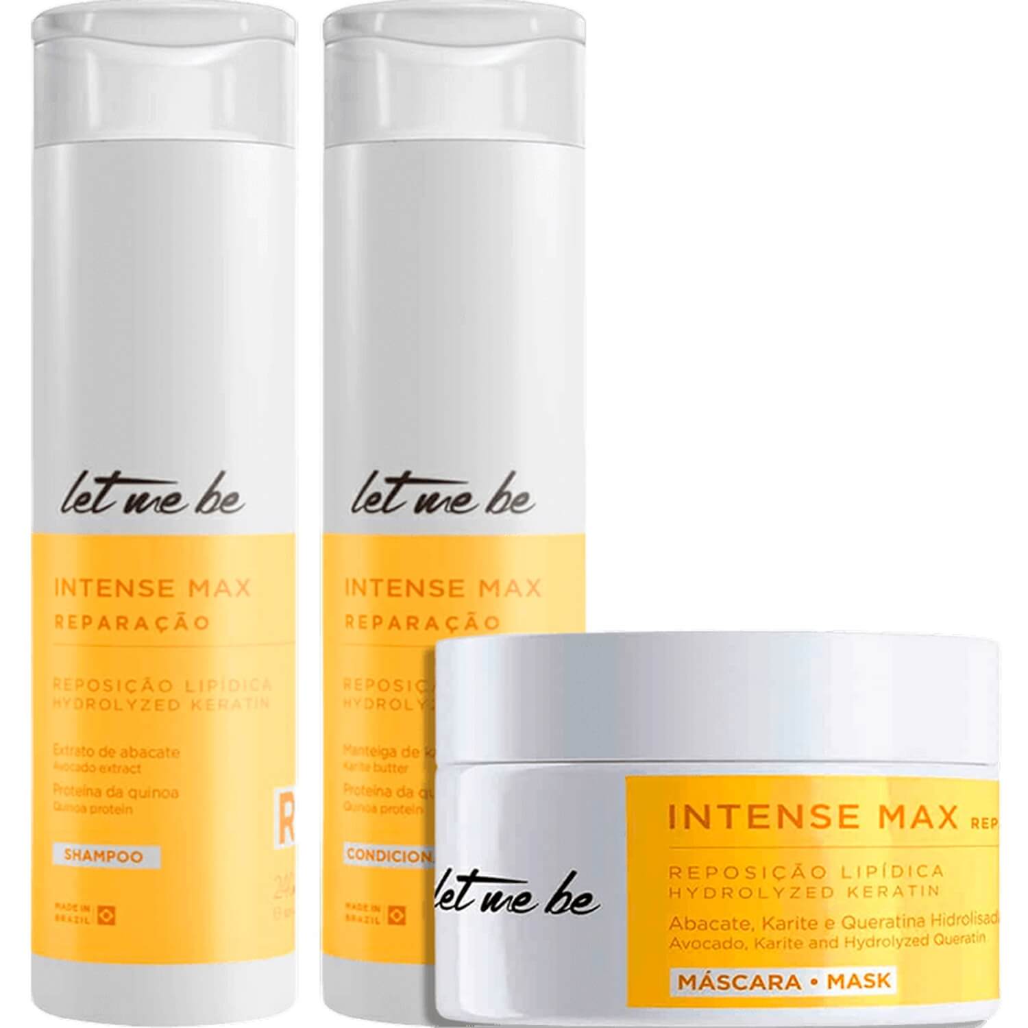Let Me Be Intense Max - Kit de Reparação e Reposição Lipídica Trio (3 Produtos)