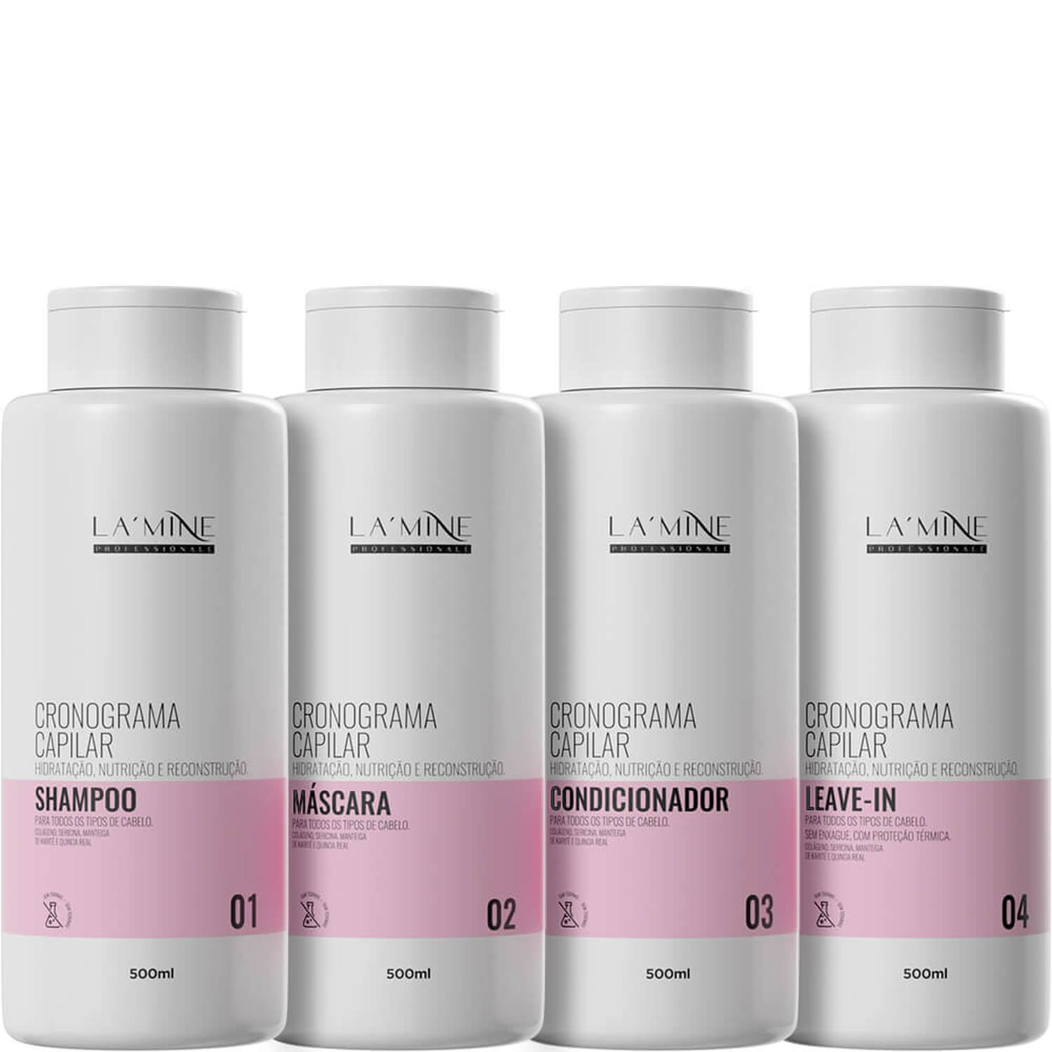 La'Mine Cronograma Capilar - Kit HNR Completo (4 Produtos)