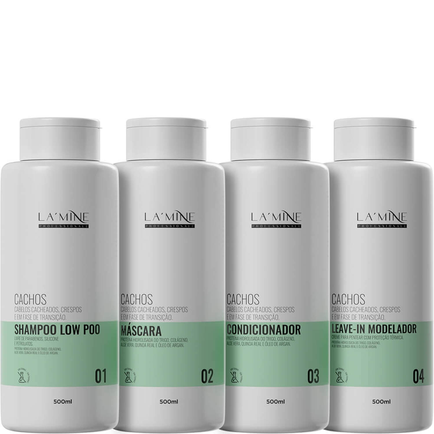 La'Mine Cachos - Kit Cabelos Cacheados Completo (4 Produtos)