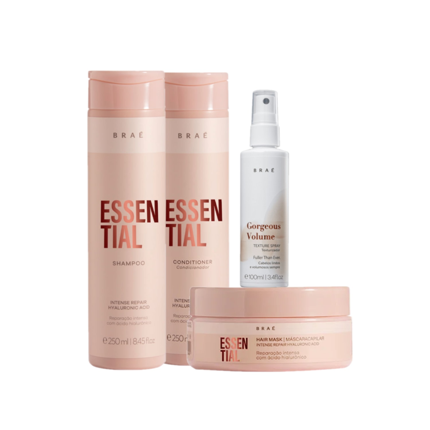 Kit Braé Essential Repair Gorgeous Volume (4 Produtos)