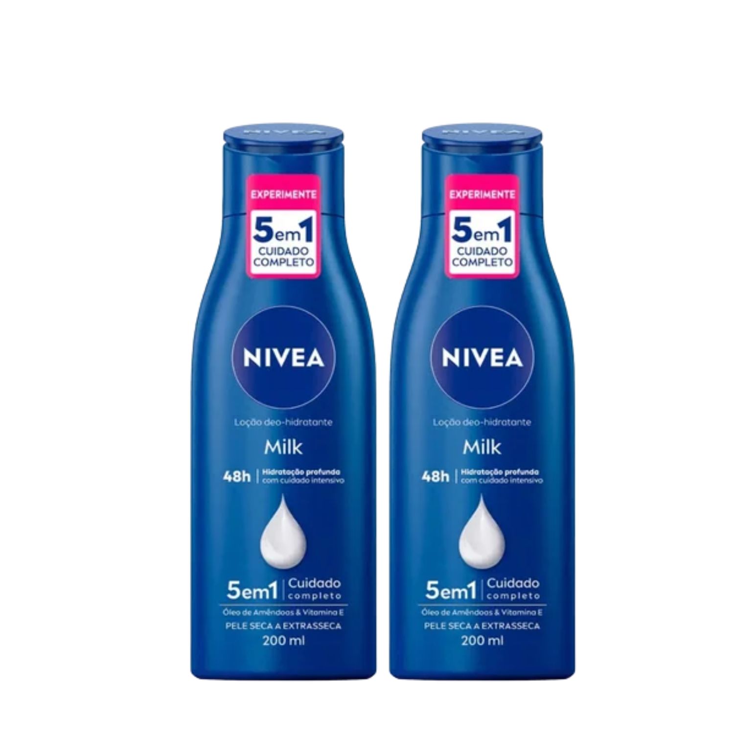 Kit C2 Loção Hidratante Milk 5 em 1 Pele seca 200ml - Nivea