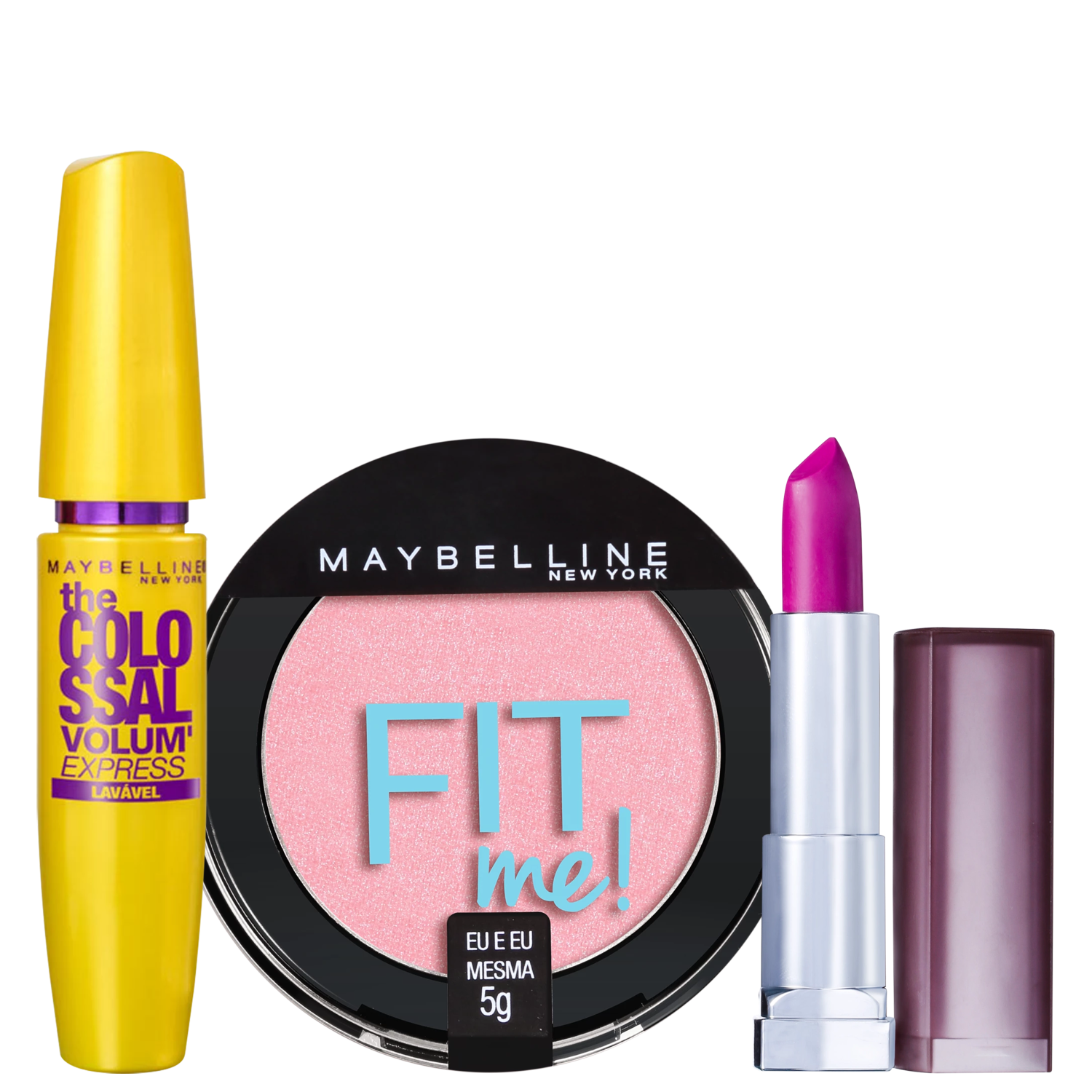 Kit Maybelline Maquiagem Rosa Matte (3 Produtos)