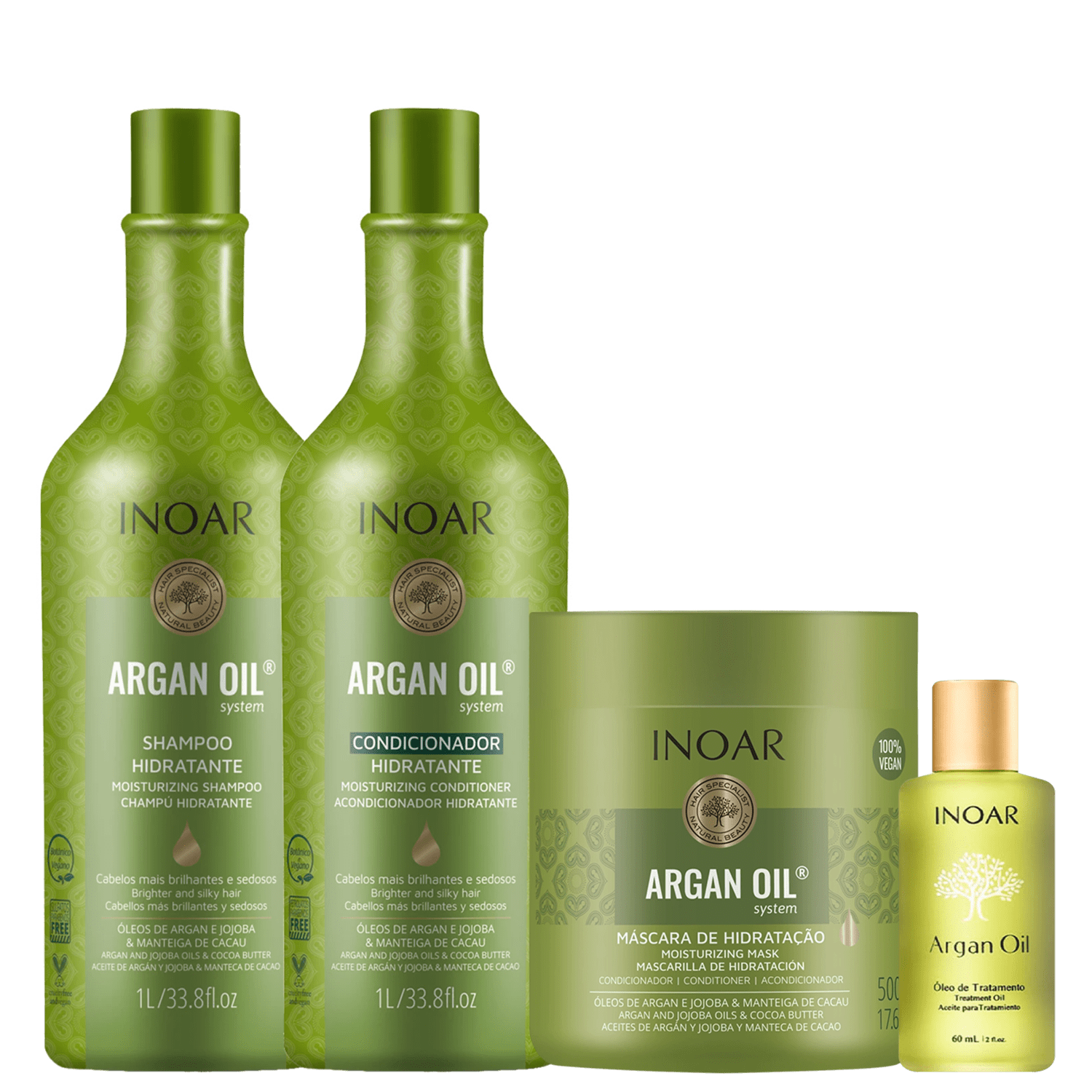 Kit Inoar Argan Oil System Completo (4 Produtos)