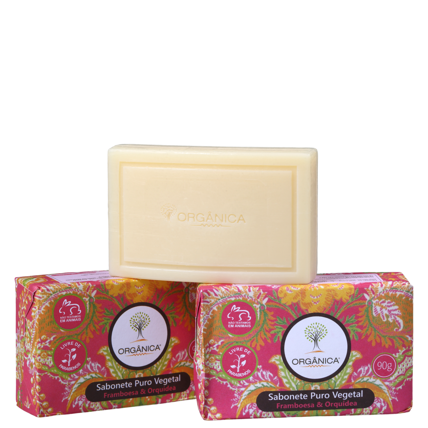 Kit Orgânica Framboesa e Orquídea - Sabonetes em Barra 3x90g