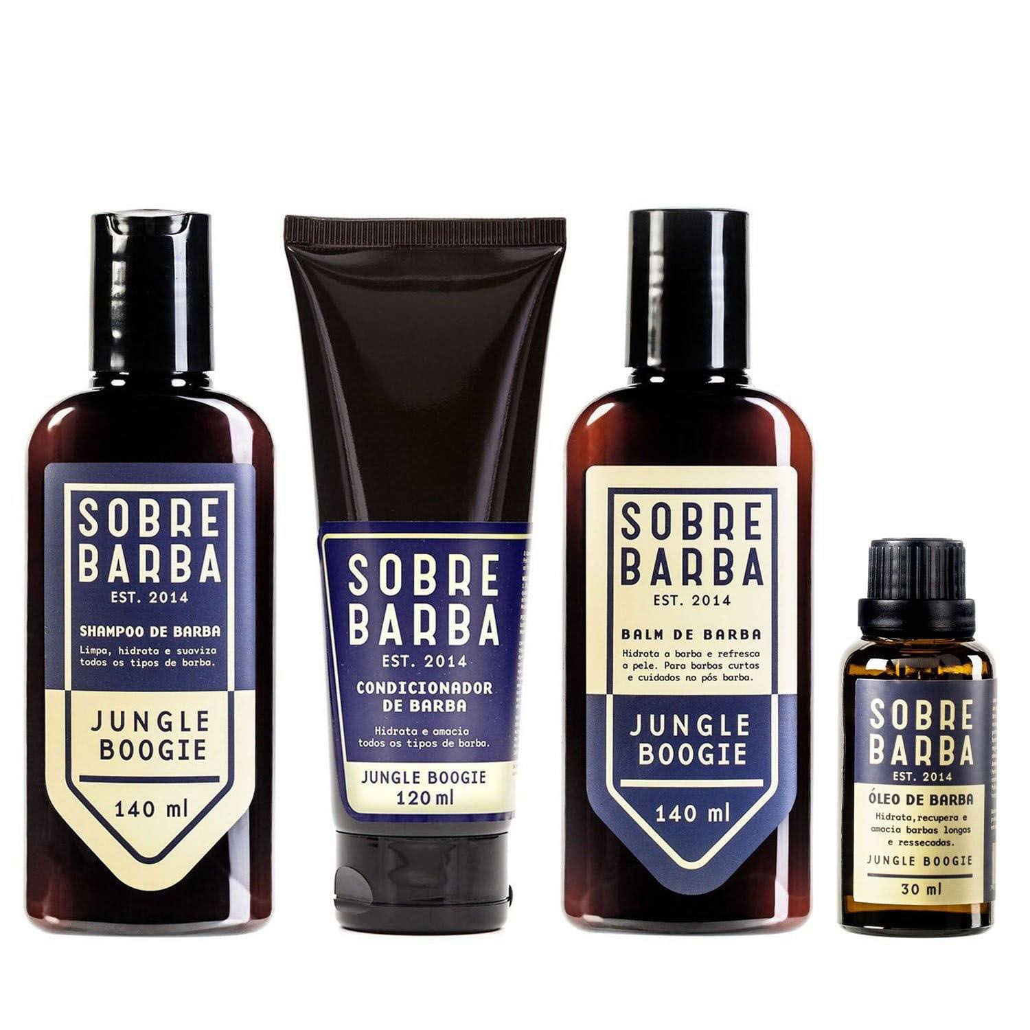 Quarteto Sobrebarba - Shampoo, Condicionador, Balm e Óleo - Jungle Boogie