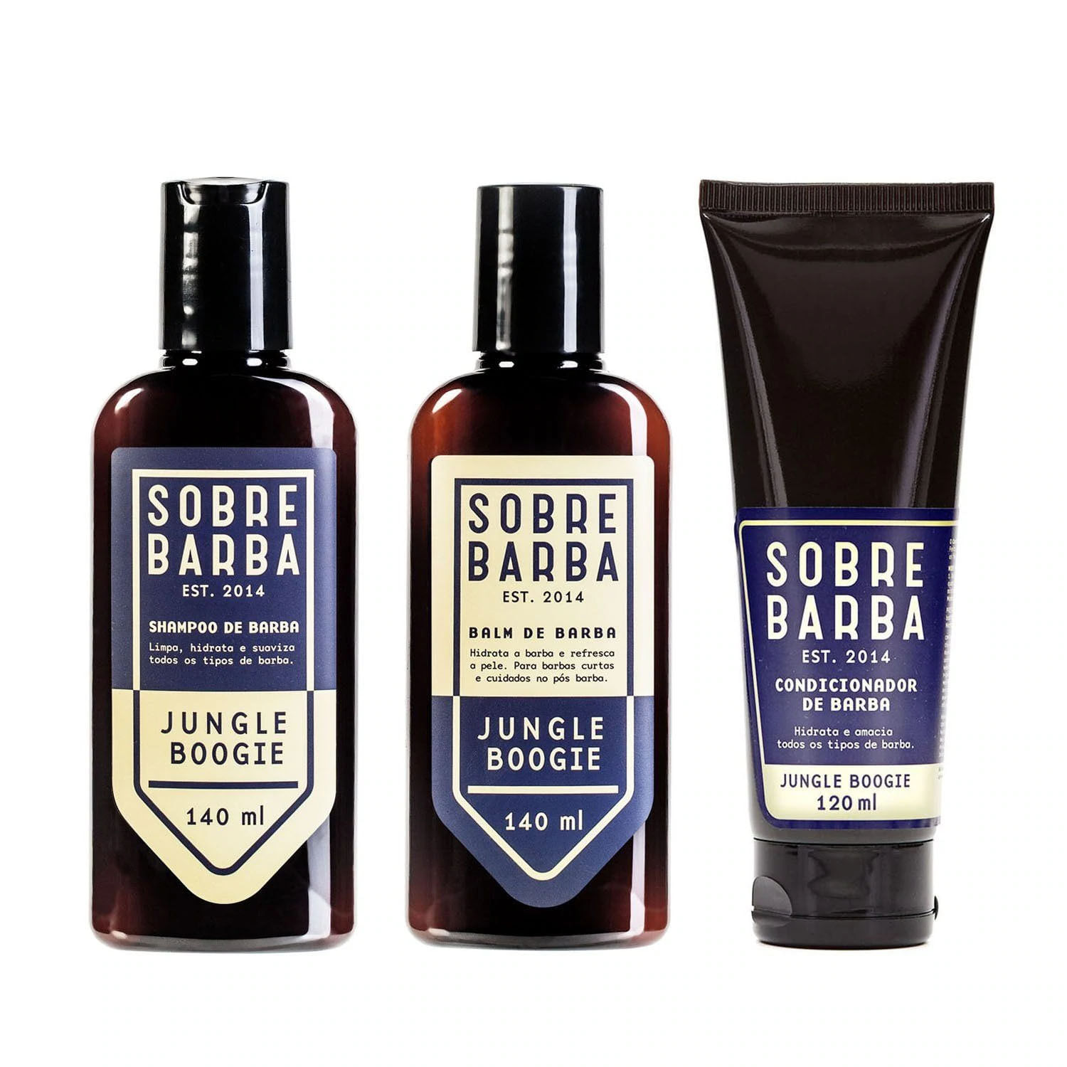 Trio Sobrebarba - Shampoo, Condicionador e Balm de Barba - Jungle Boogie