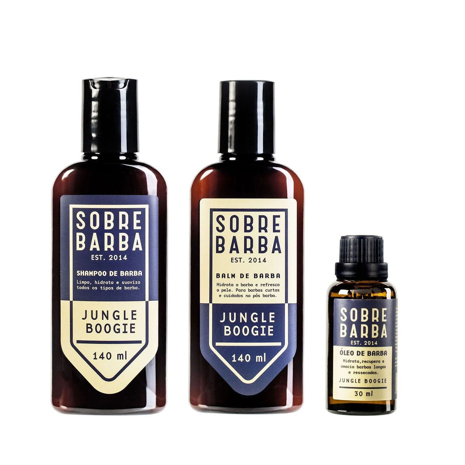 Trio Sobrebarba - Shampoo, Balm e Óleo de Barba - Jungle Boogie