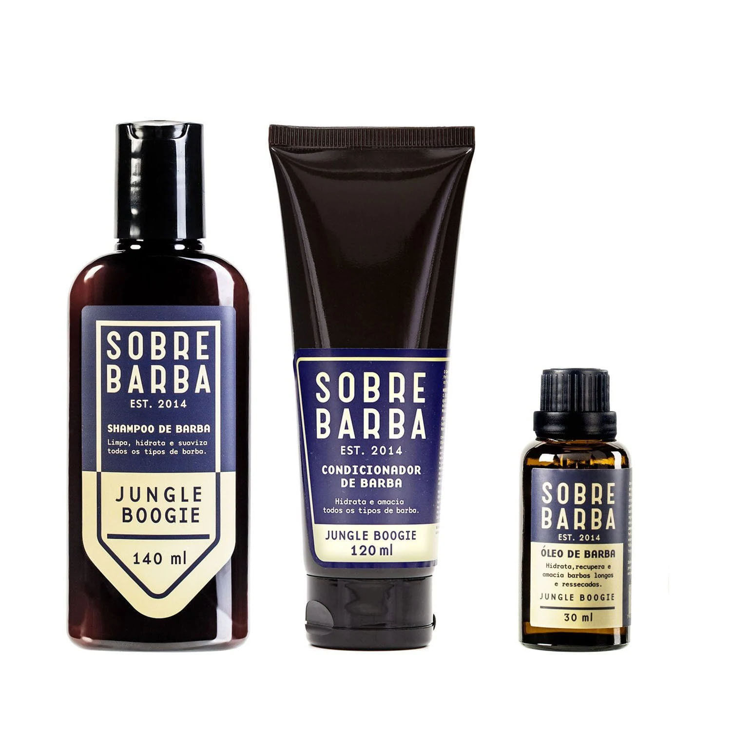 Trio Sobrebarba - Shampoo, Condicionador e Óleo de Barba - Jungle Boogie