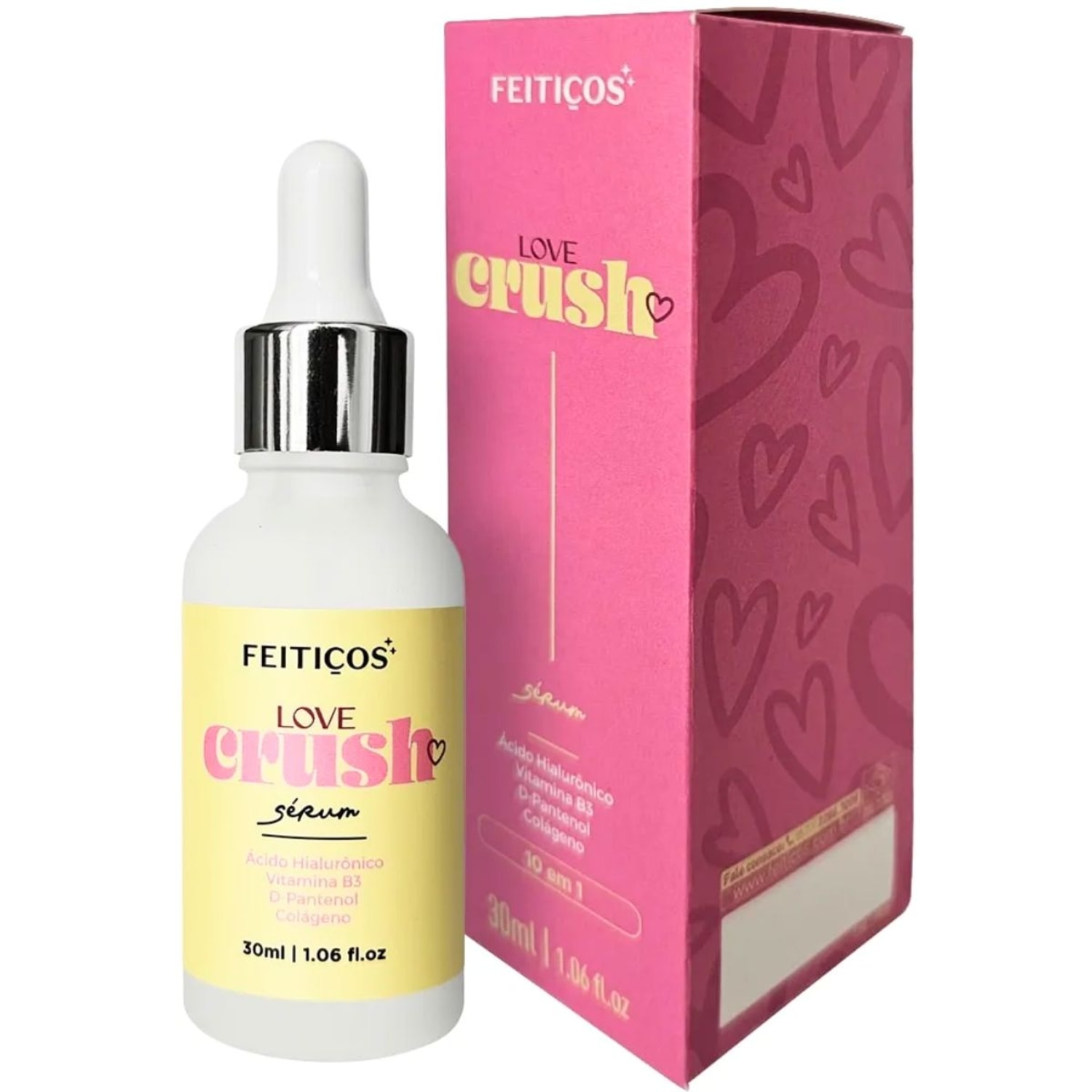 Love Crush Serum Intimo Feminino Virilha Vulva 10 em 1 com Ácido Hialurônico D-Pantenol Niacinamida Colágeno