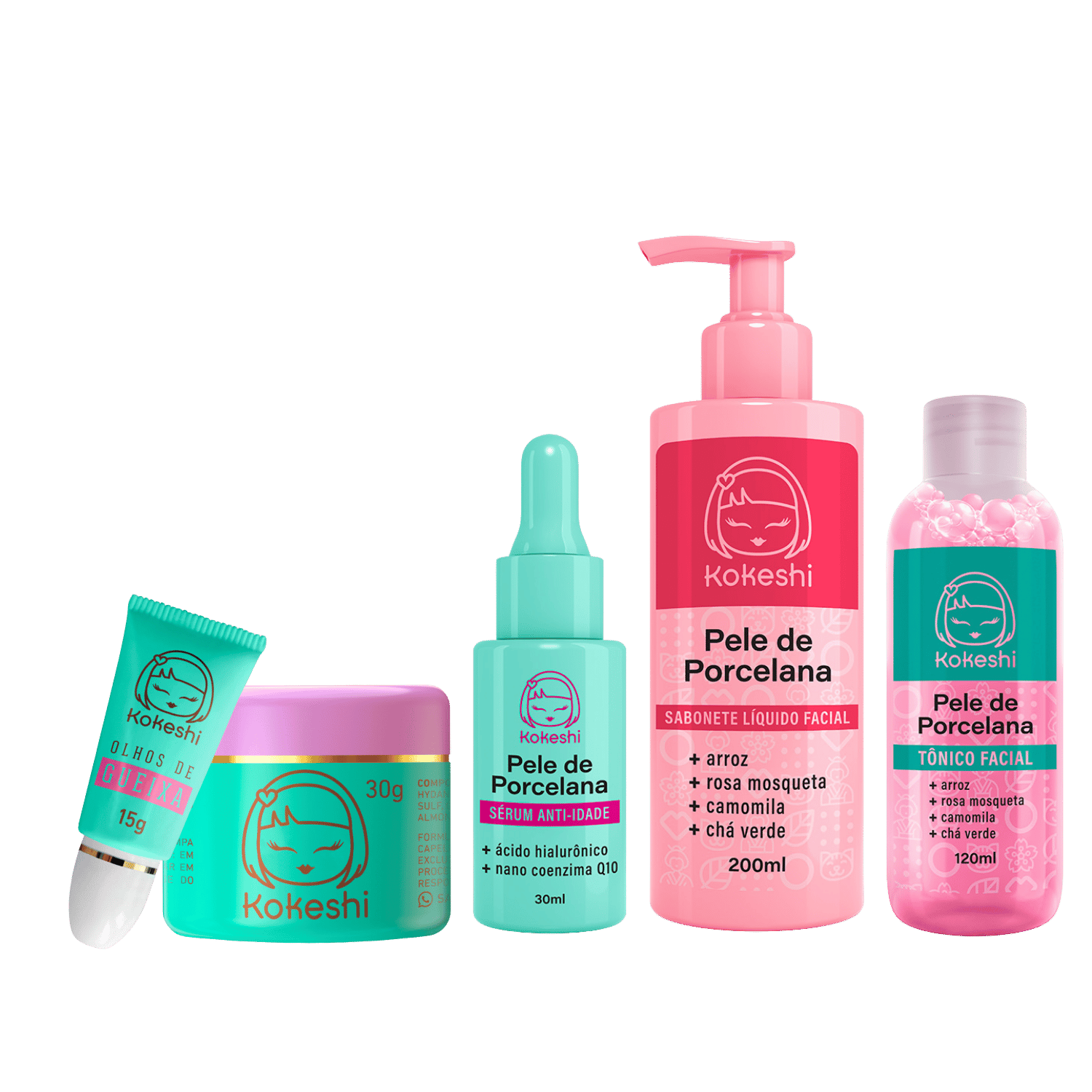 Kit Rotina Skin Care Pele de Porcelana Kokeshi Sérum Anti-idade