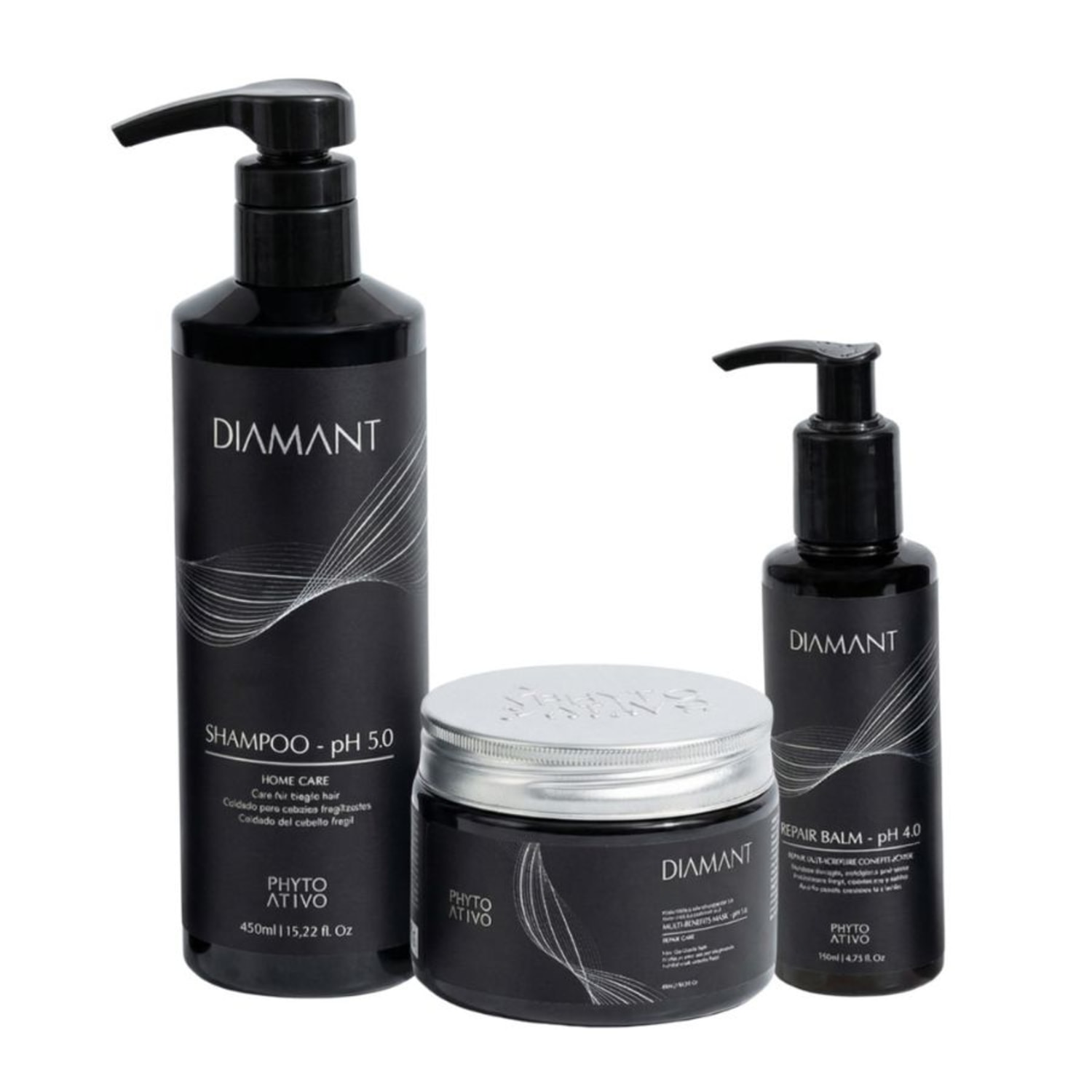 Kit Diamant Reestruturação e Reconstrução Phyto Ativo 3 Unidades