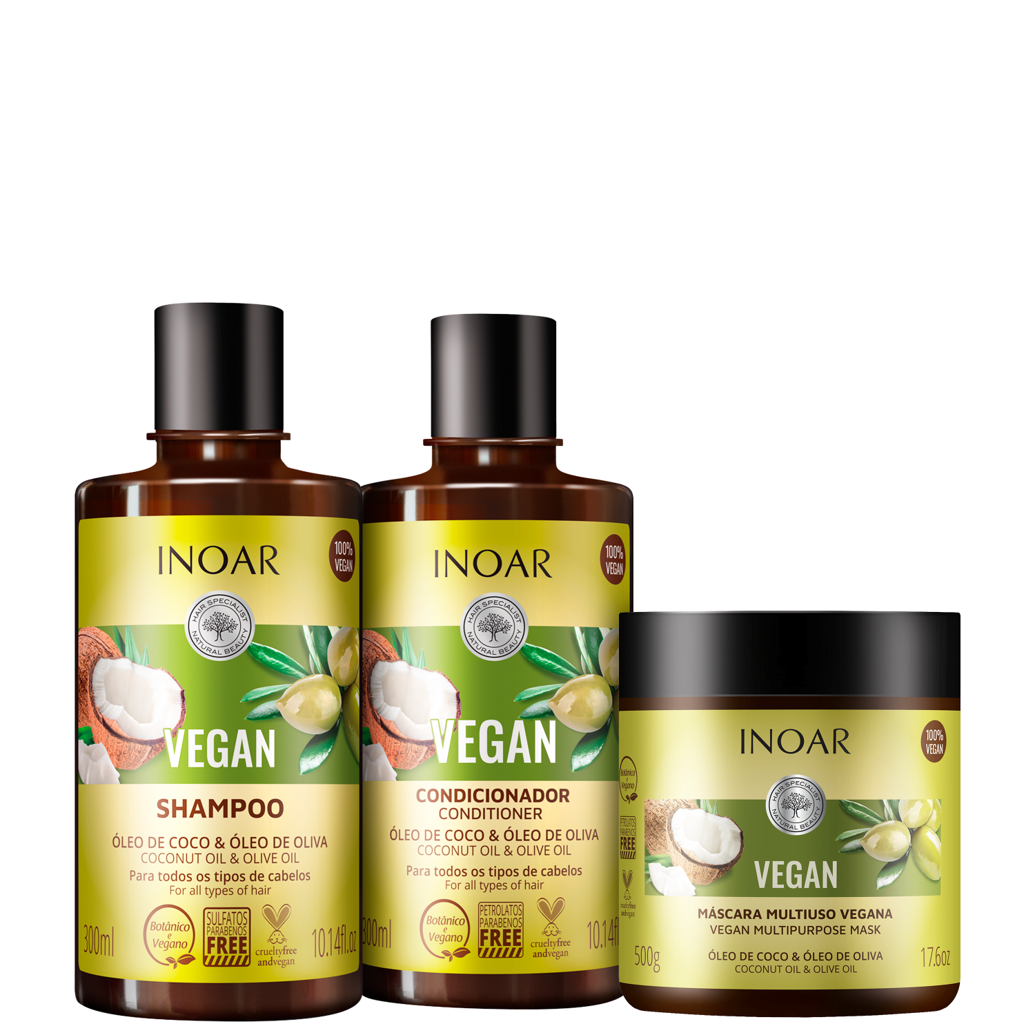Kit Inoar Vegan Tratamento (3 Produtos)