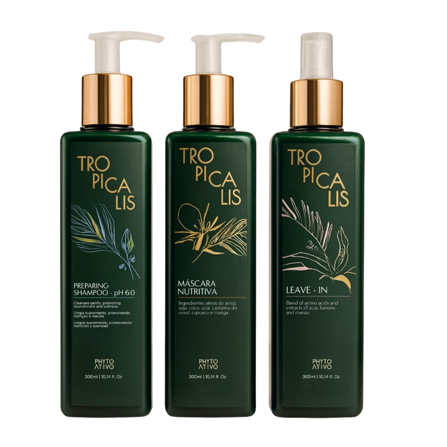 Kit Tropicalis Hidratação Intensiva Phyto Ativo 3 Unidades