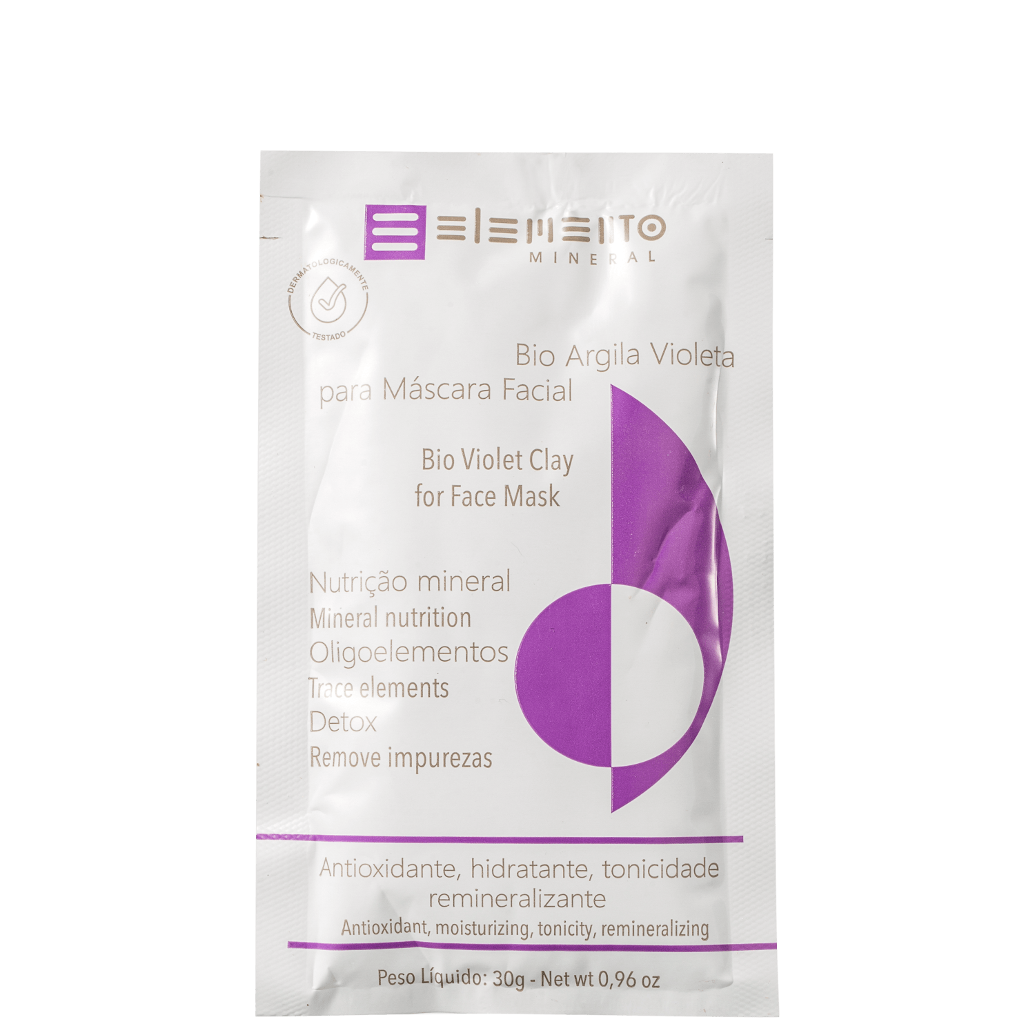 Elemento Mineral Bio Argila Violeta - Máscara Facial 30g