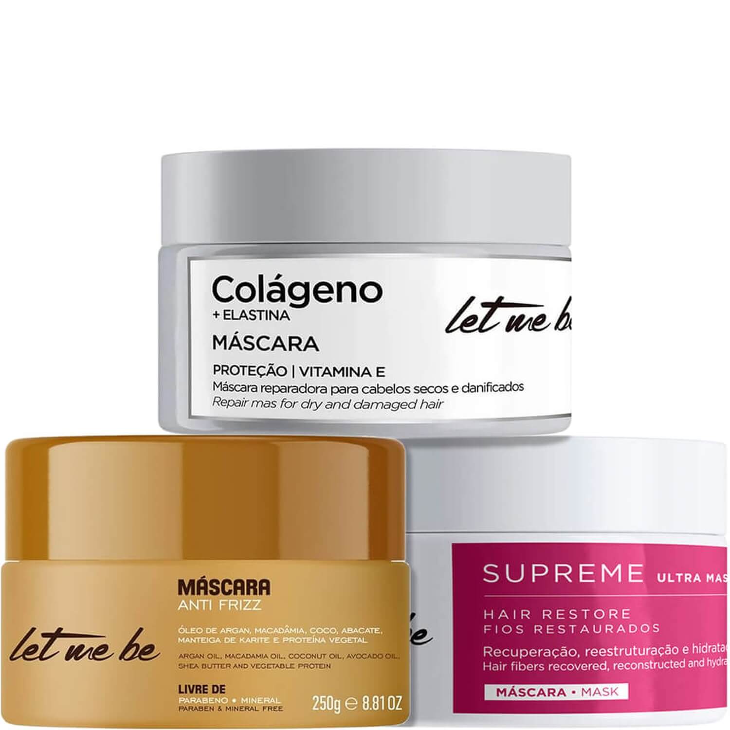 Let Me Be - Kit Cronograma Capilar Reparação Antifrizz (3 Produtos)