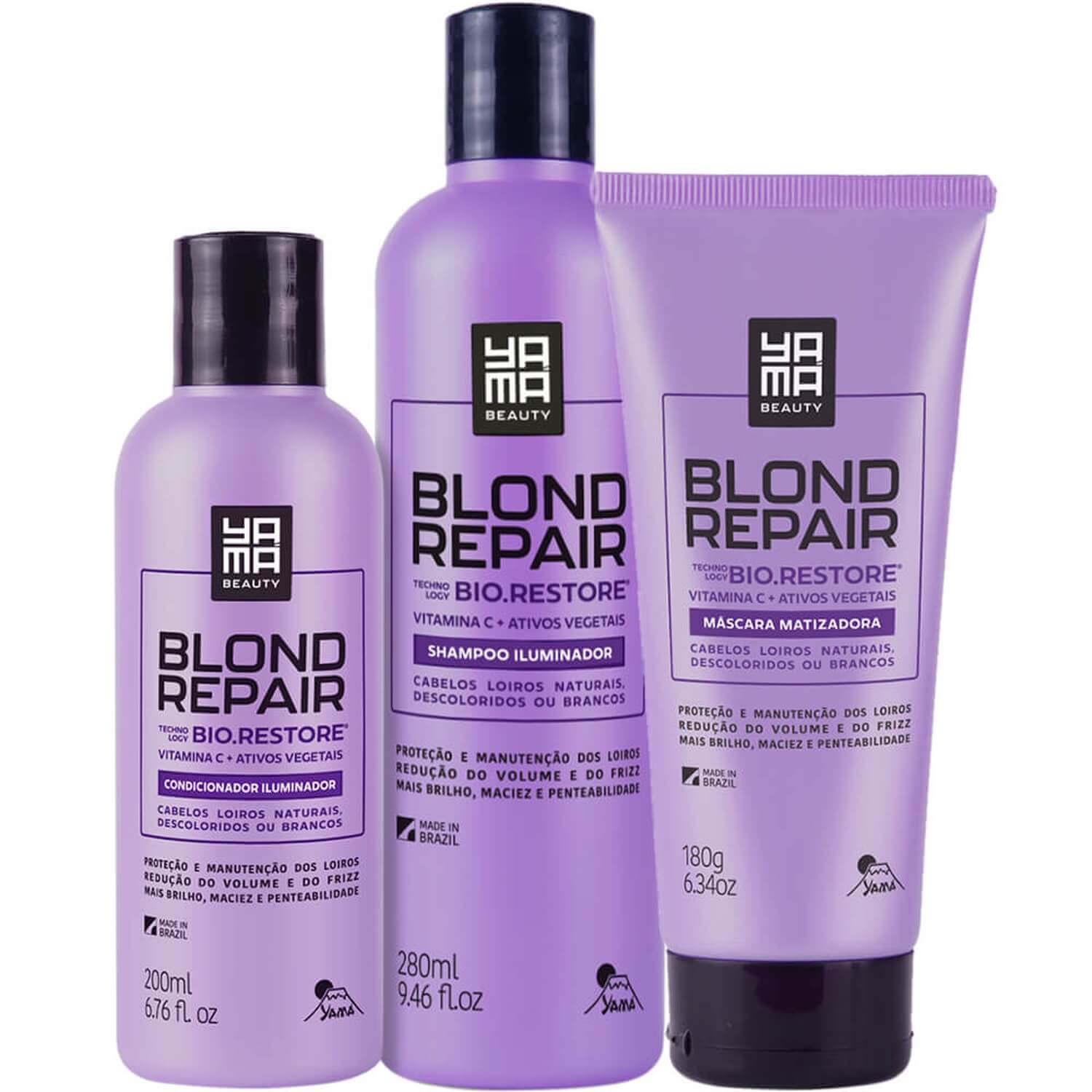 Yamá Blond Repair - Kit Iluminador Cabelos Loiros Trio (3 Produtos)