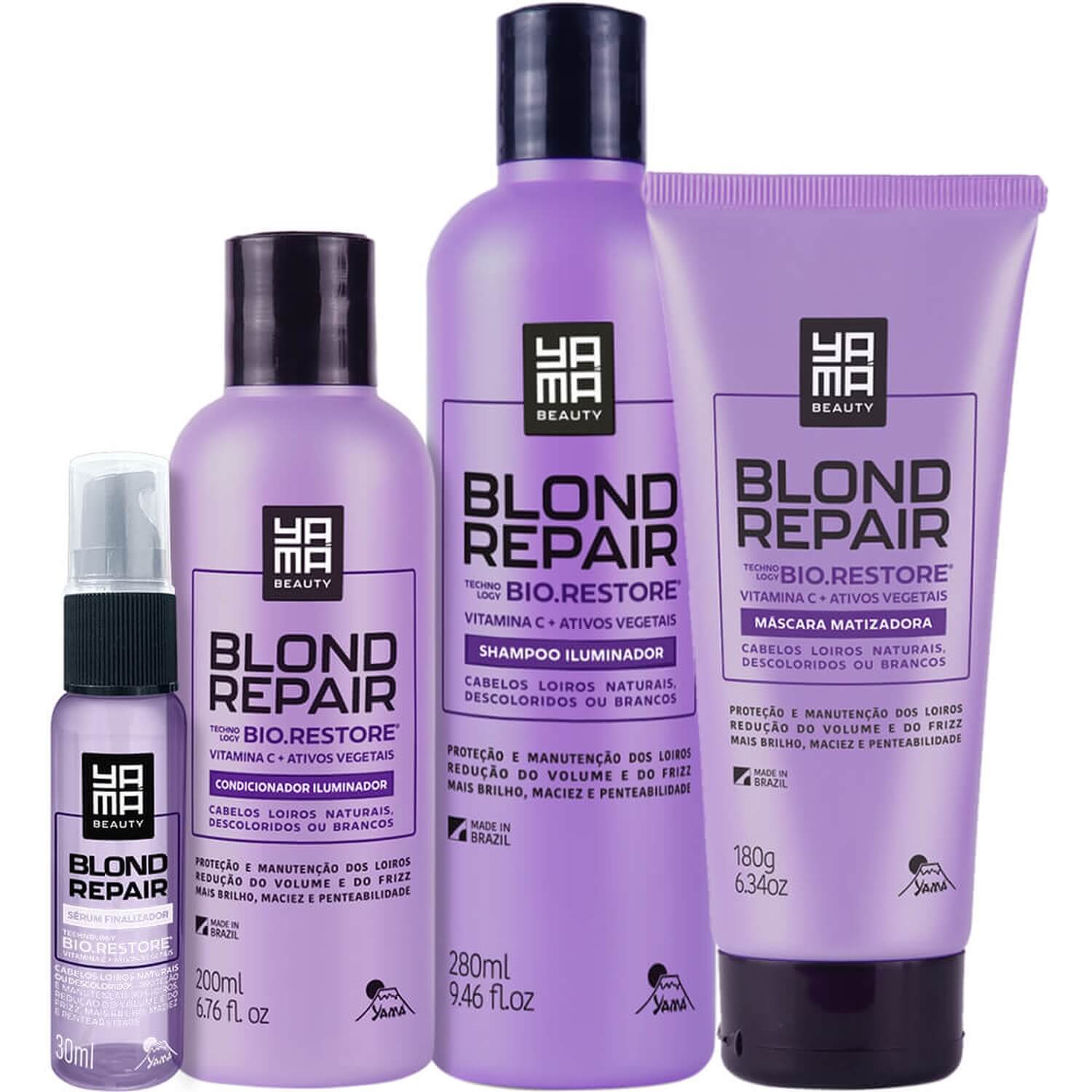 Yamá Blond Repair - Kit Iluminador Cabelos Loiros Completo (4 Produtos)