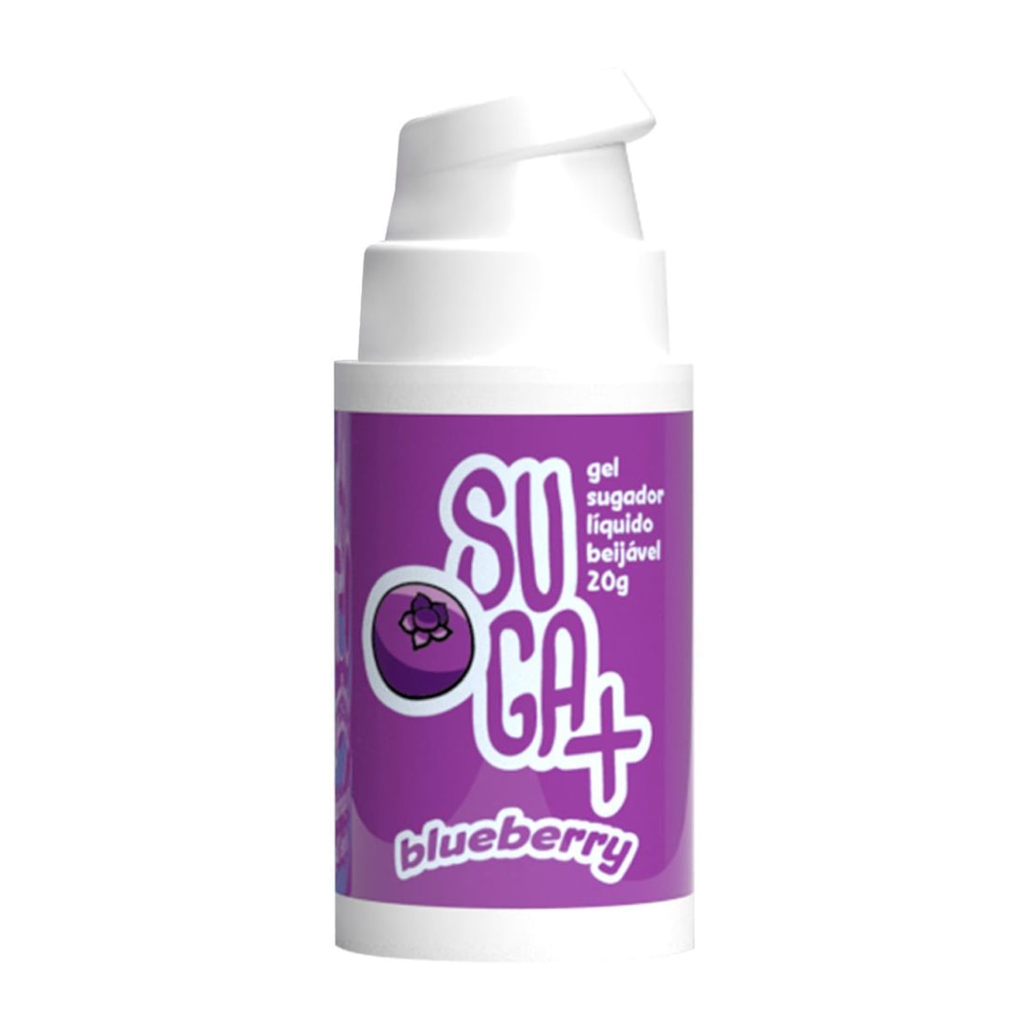 Lubrificante Suga+ Sugador Líquido Beijável Sexy Fantasy 20g Blueberry