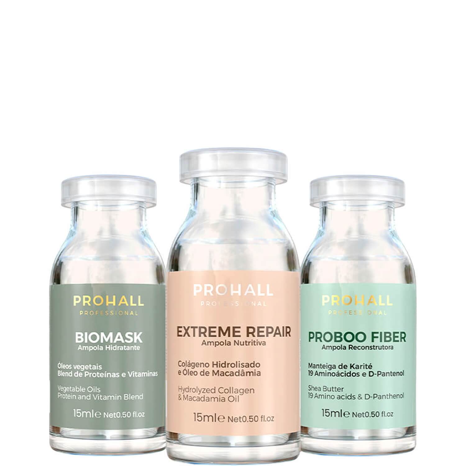 Prohall - Kit Cronograma Ampolas de Tratamento Premium 3x 15ml