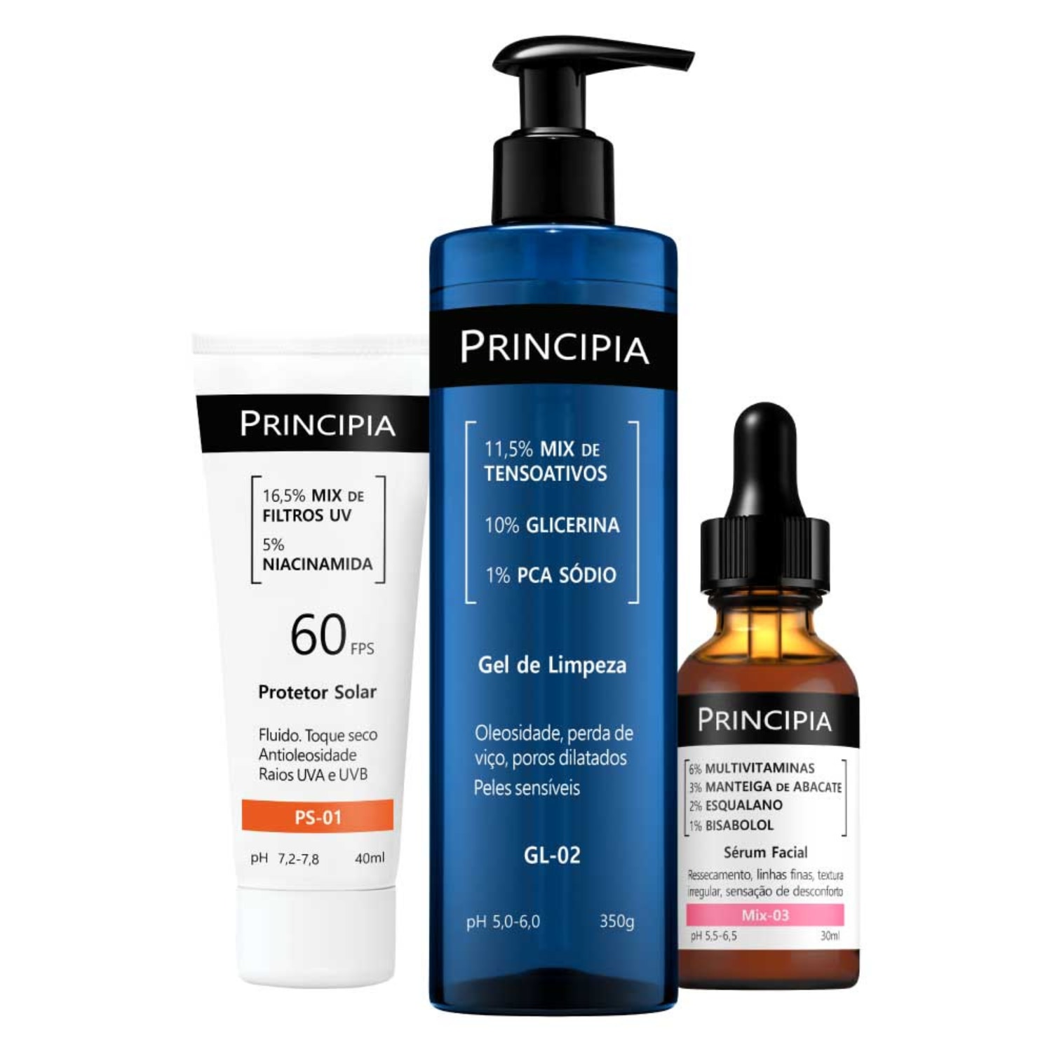 Kit Principia Proteção + Limpeza + Reparação (3 Produtos)