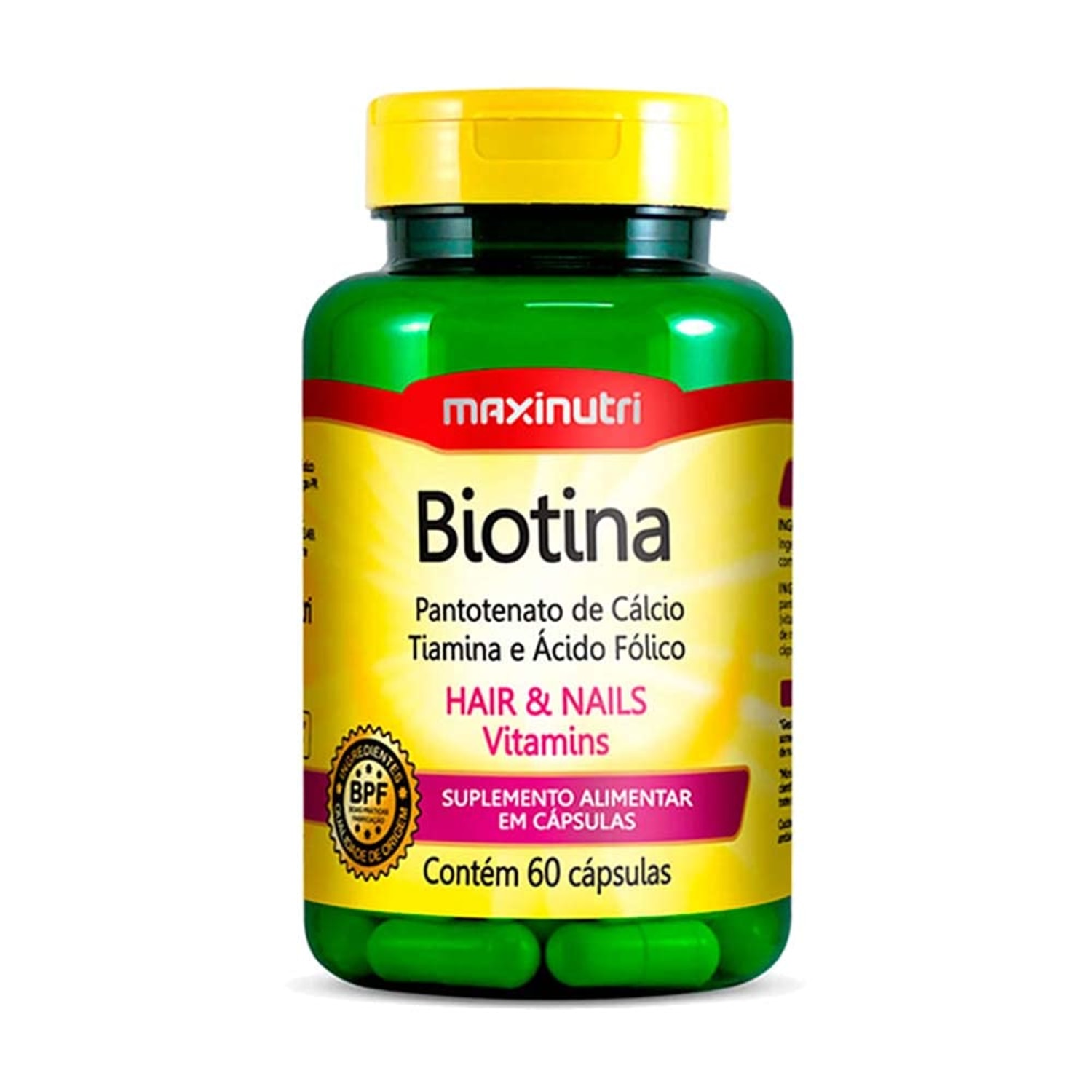 Biotina Maxinutri Saúde da Pele Unhas Cabelos 60 caps