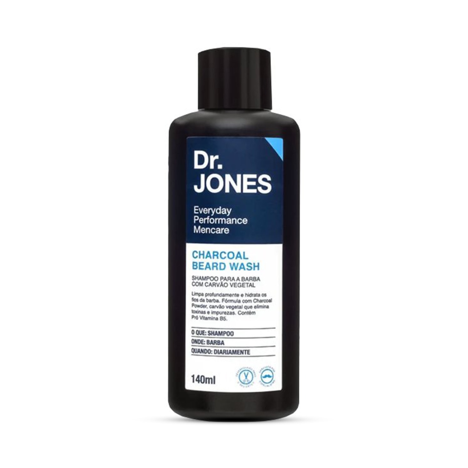 Shampoo para Barba com Carvão Vegetal Charcoal Beard Wash 140ml