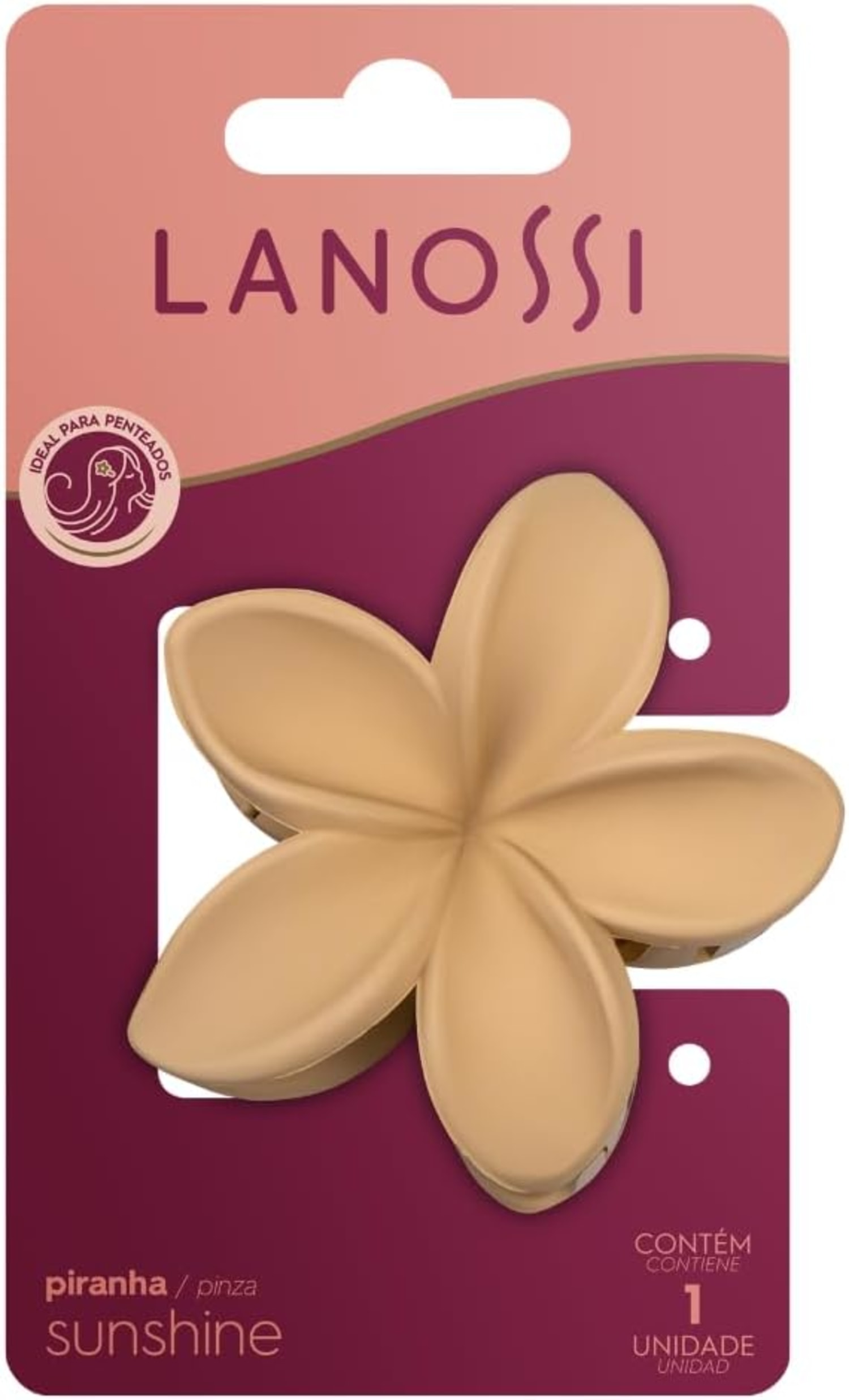 Presilha para Cabelo Lanossi Sunshine Amarela – Fixação Suave, Acessório Capilar para Penteados
