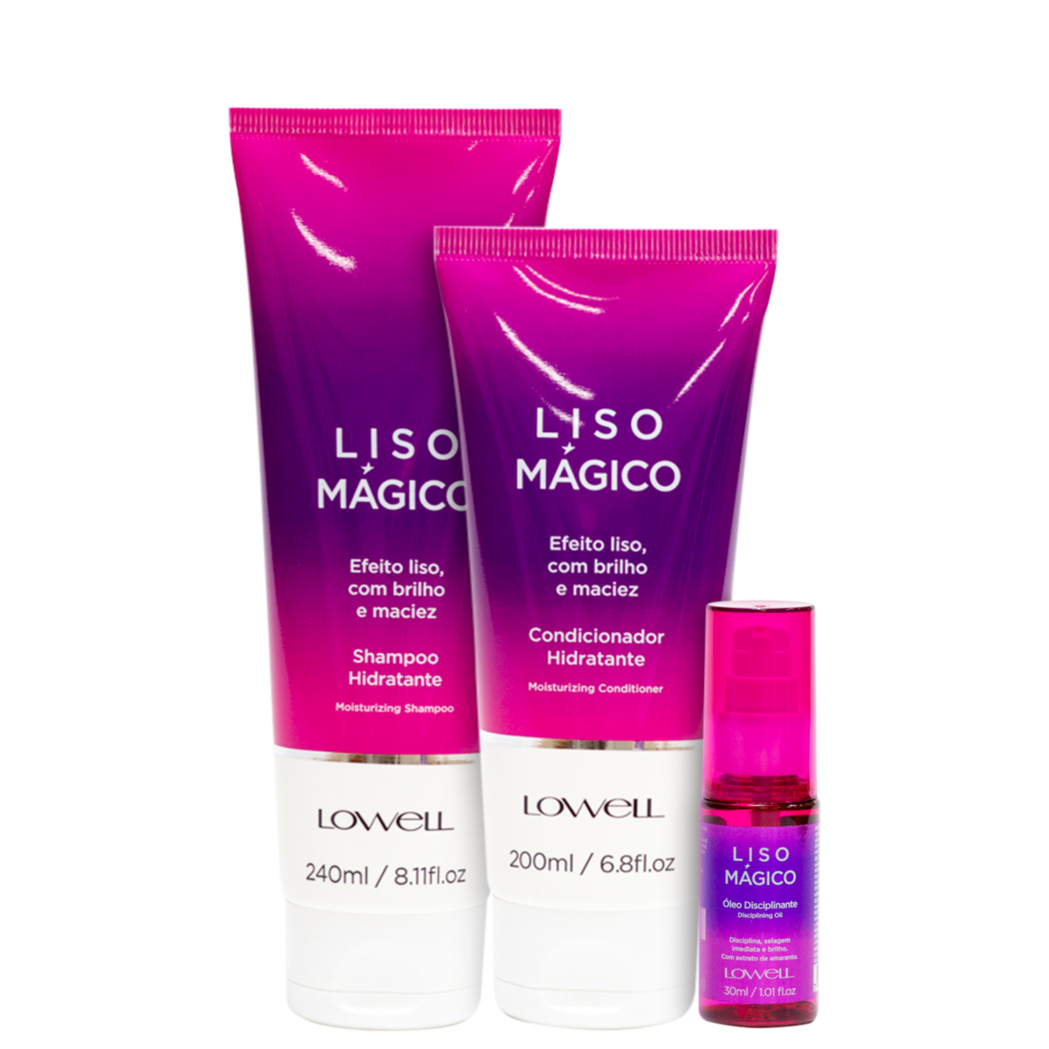 Kit Lowell Keeping Liss Liso Mágico Disciplinante (3 Produtos)