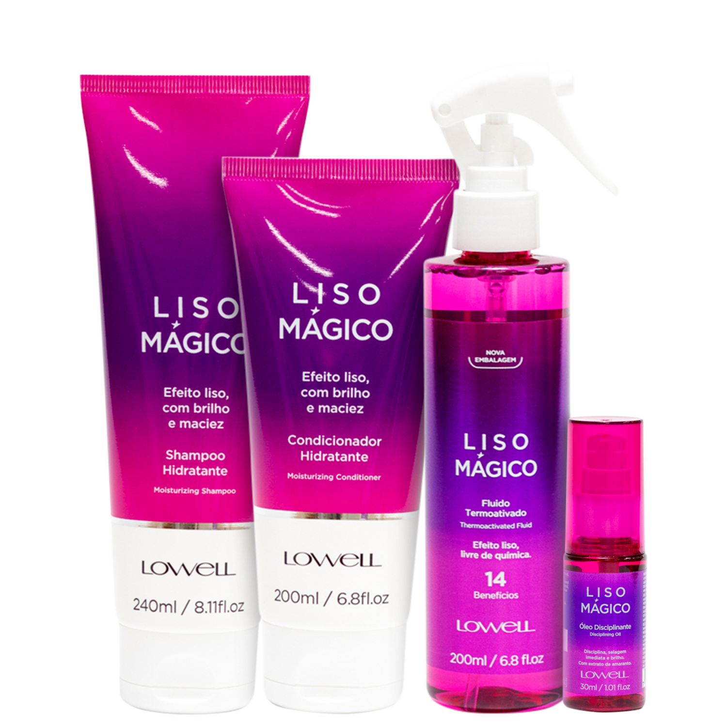 Kit Lowell Keeping Liss Liso Mágico Full (4 Produtos)