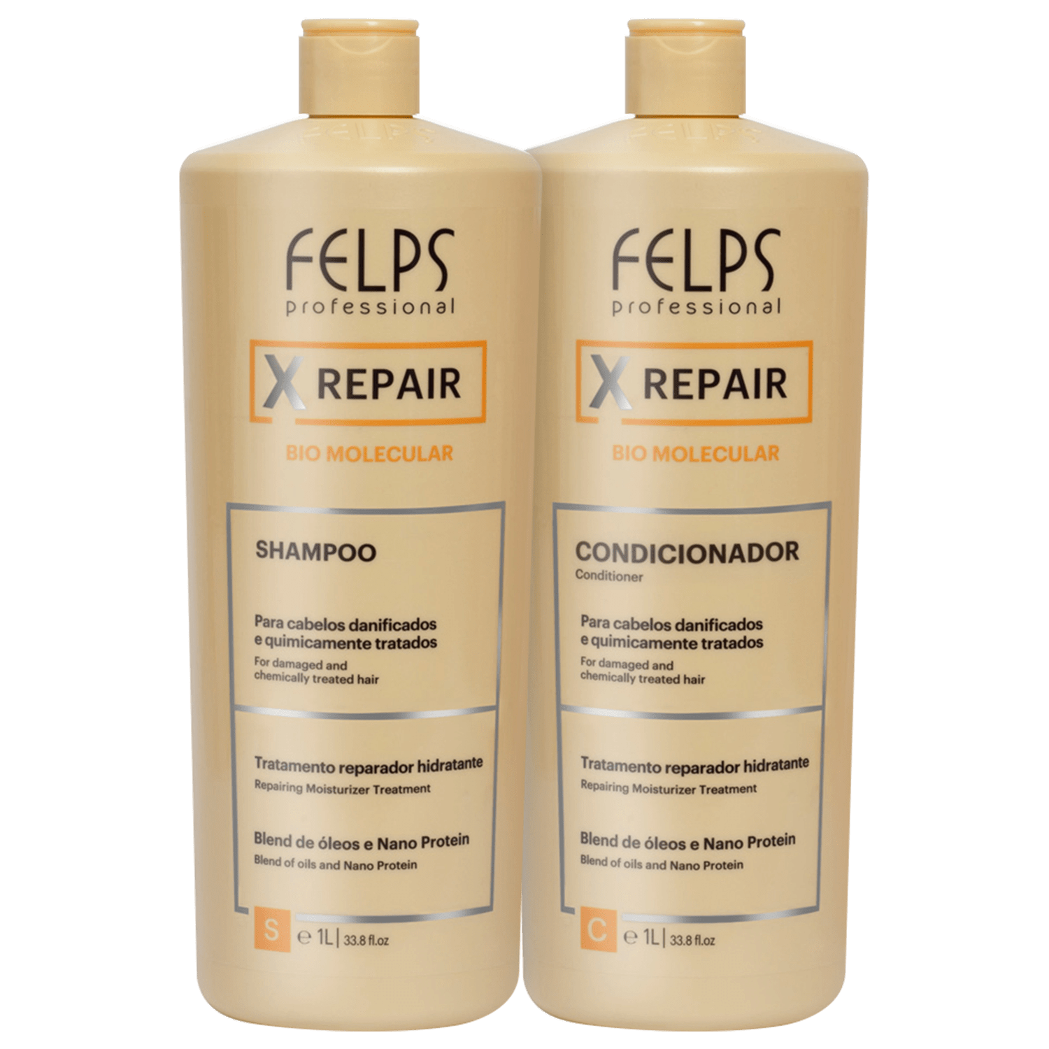 Kit Felps Professional XRepair Bio Molecular Salon Duo (2 Produtos)