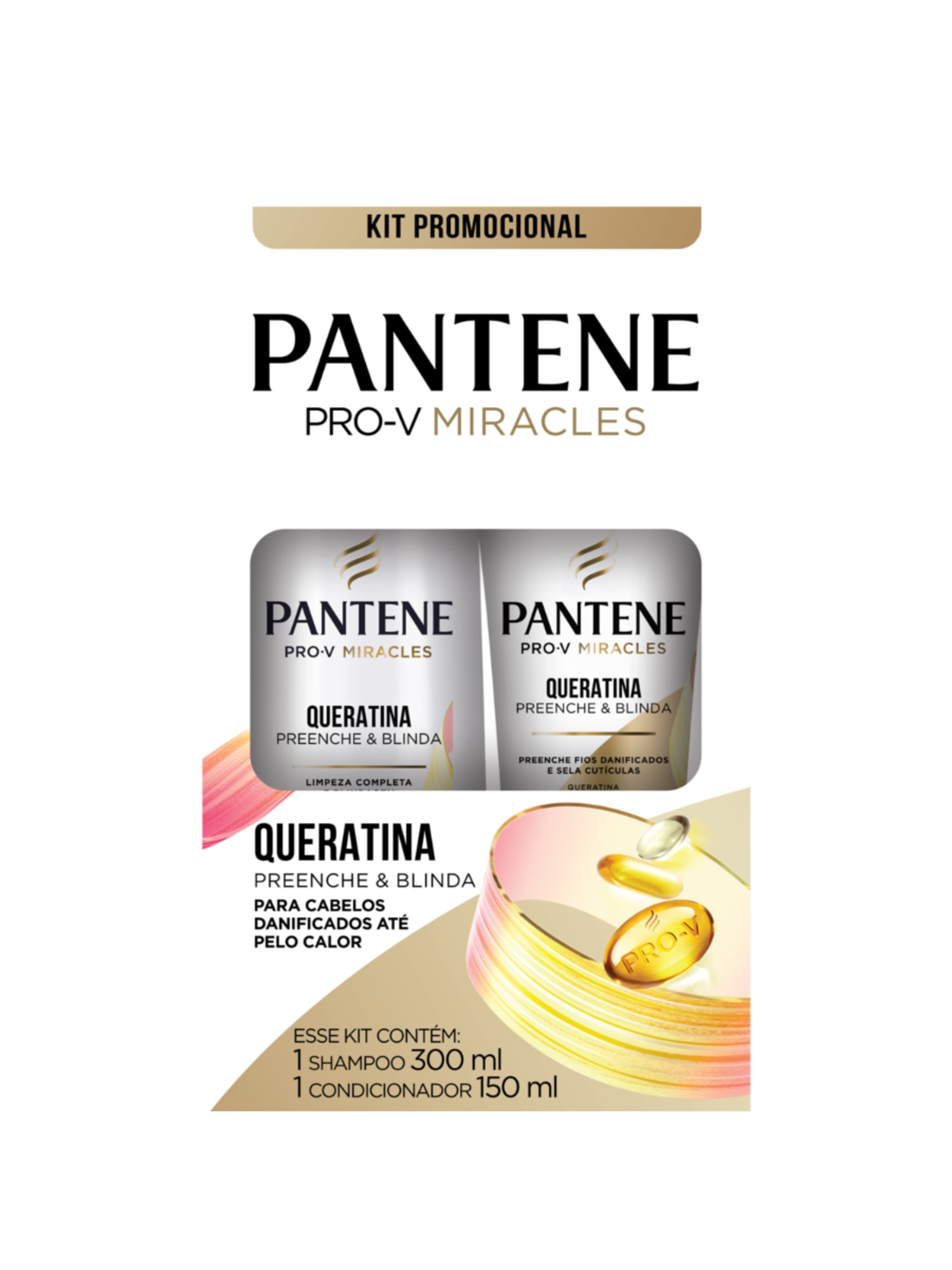 Kit Pantene Queratina Shampoo 300ml + Condicionador 150ml