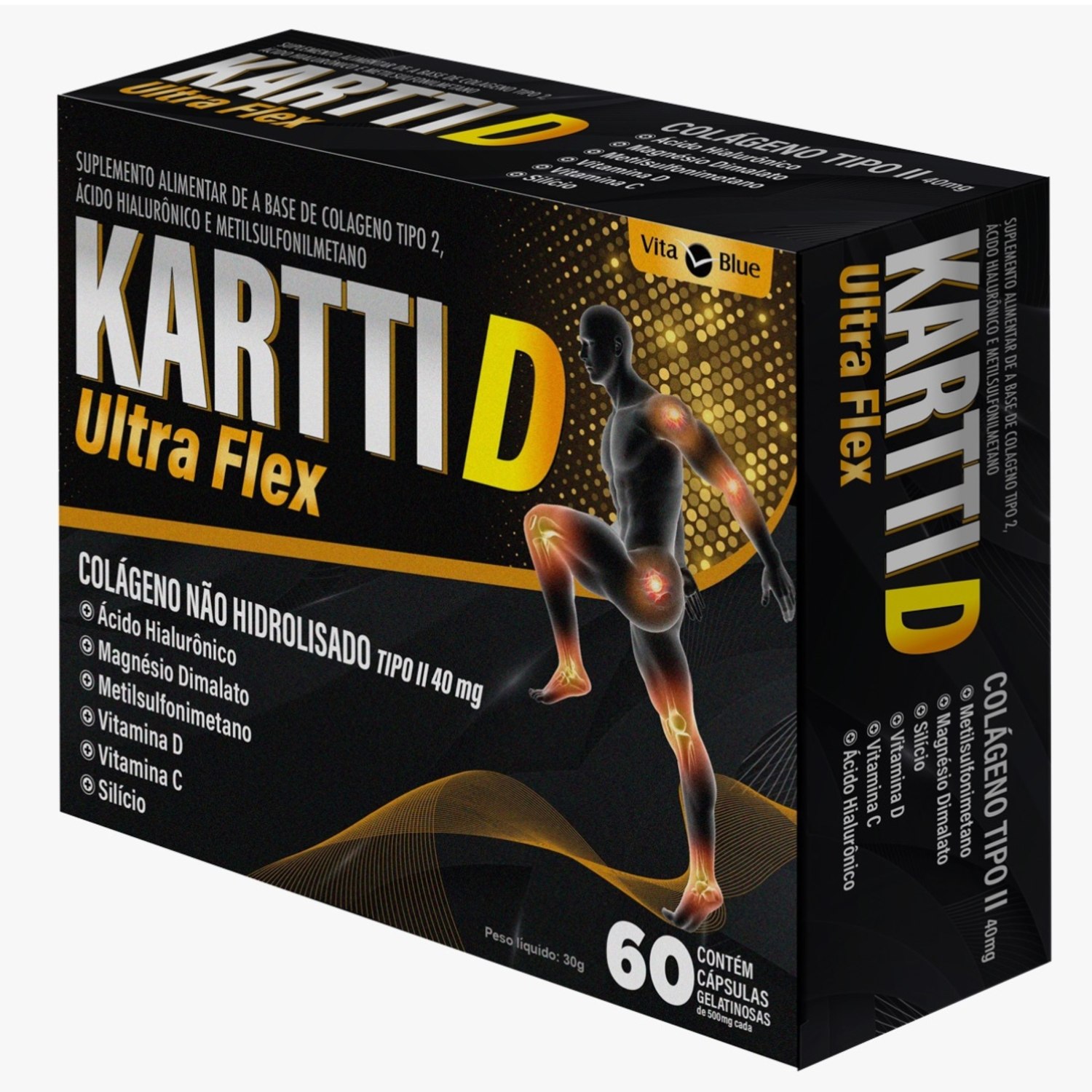 Vita Blue Kartti D Ultra Flex Colágeno Tipo II - 60 cápsulas
