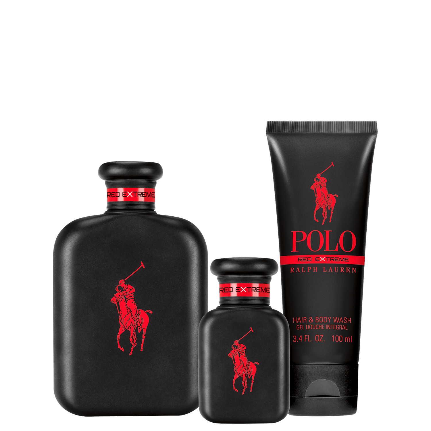 Conjunto Polo Red Extreme Ralph Lauren Masculino - Eau de Parfum 125ml + Eau de Parfum 40ml + Shampoo Multifuncional 100ml