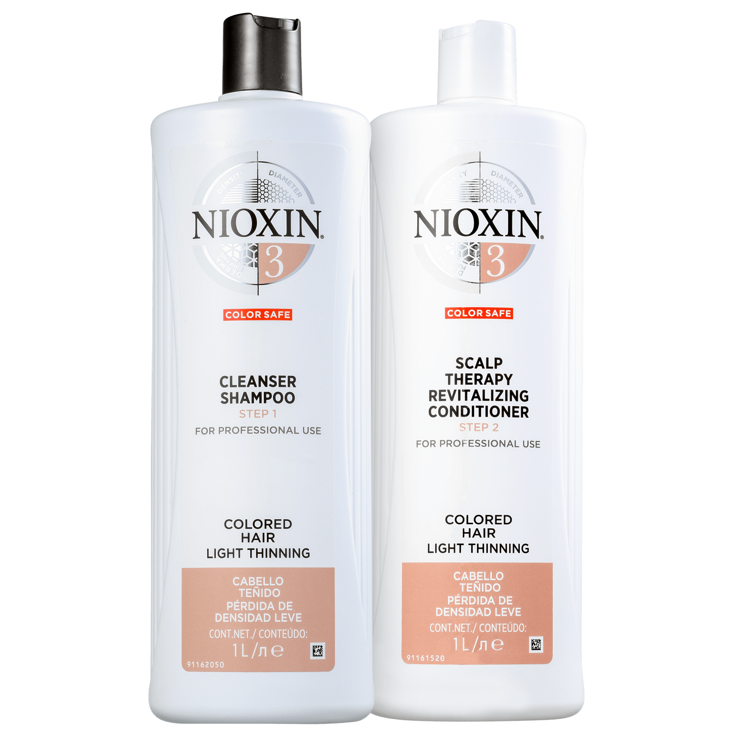Kit Nioxin Salon Duo Sistema 3 de Tratamento Contra Afinamento Capilar (2 Produtos)