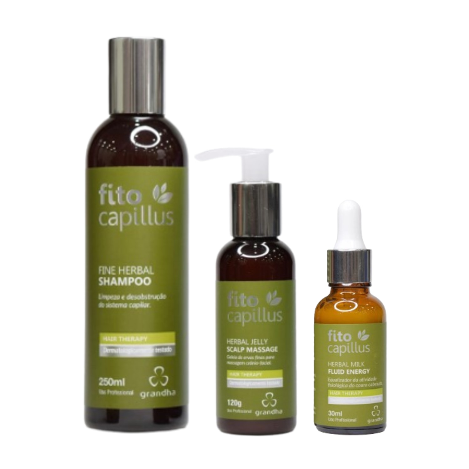 Shampoo + Jelly Scalp + Milk Fluid Fito Capillus Herbal