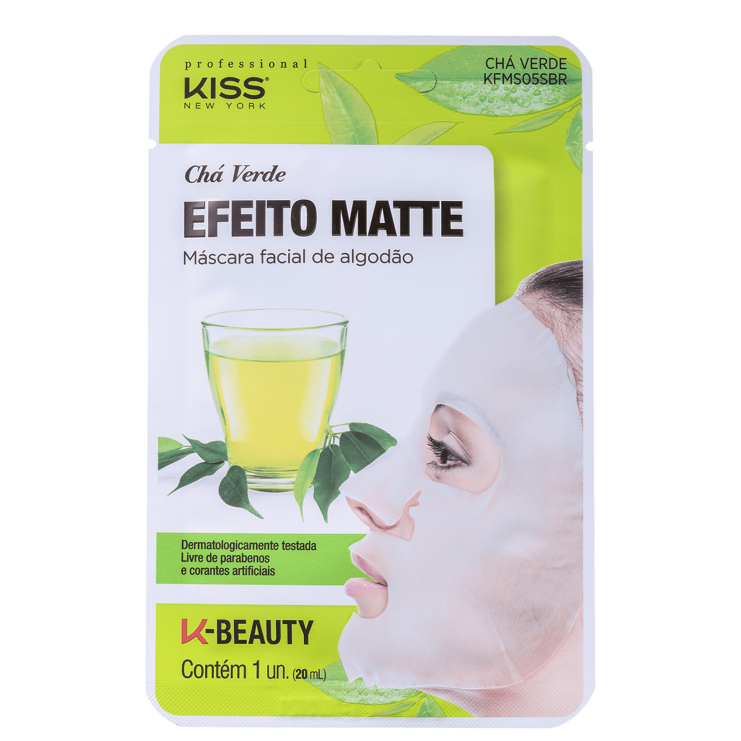 Kiss New York Chá Verde - Máscara Matificante 20ml