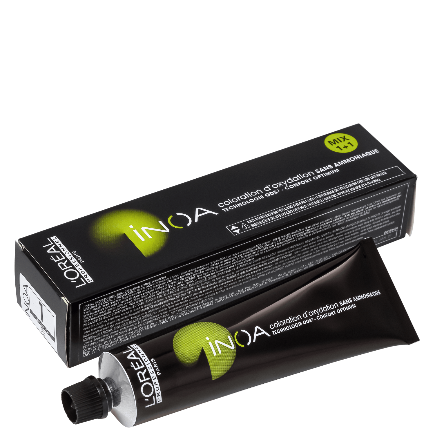 L'Oréal Professionnel Inoa 1 Preto - Coloração 60g