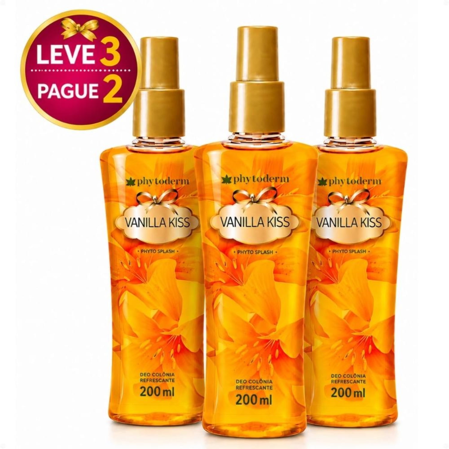Kit Phytoderm Body Splah Vanilla Kiss: Leve 3 Pague 2 200ml