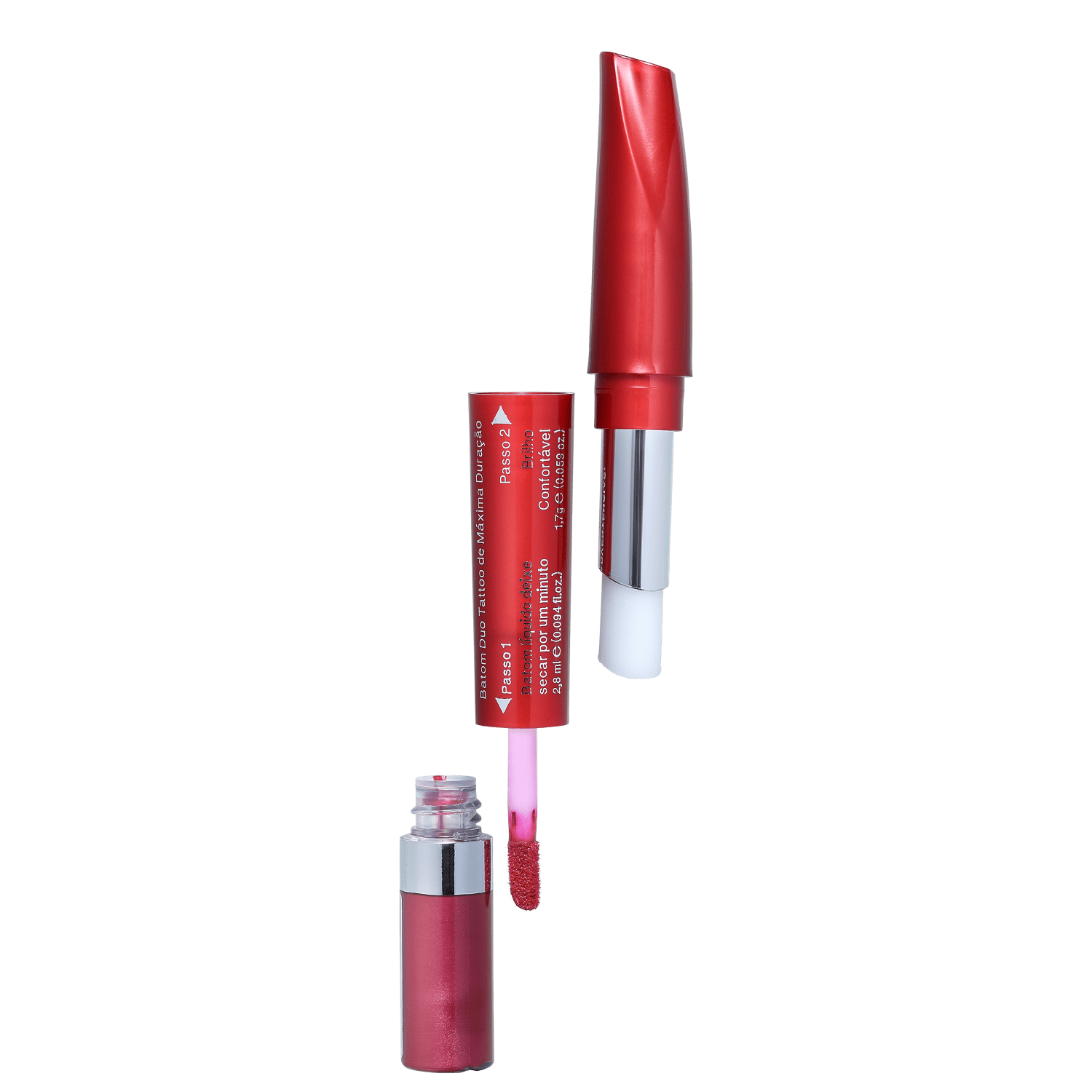 L'Bel Color Maxtime Duo Tattoo Rosa Chic - Batom Líquido Cintilante 2,8ml
