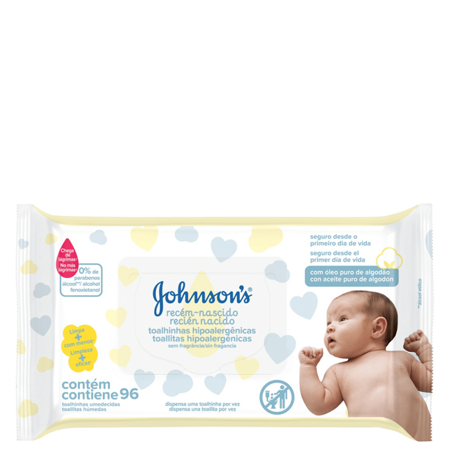 Johnson's Baby Recém-Nascido - Lenços de Limpeza (96 Unidades)