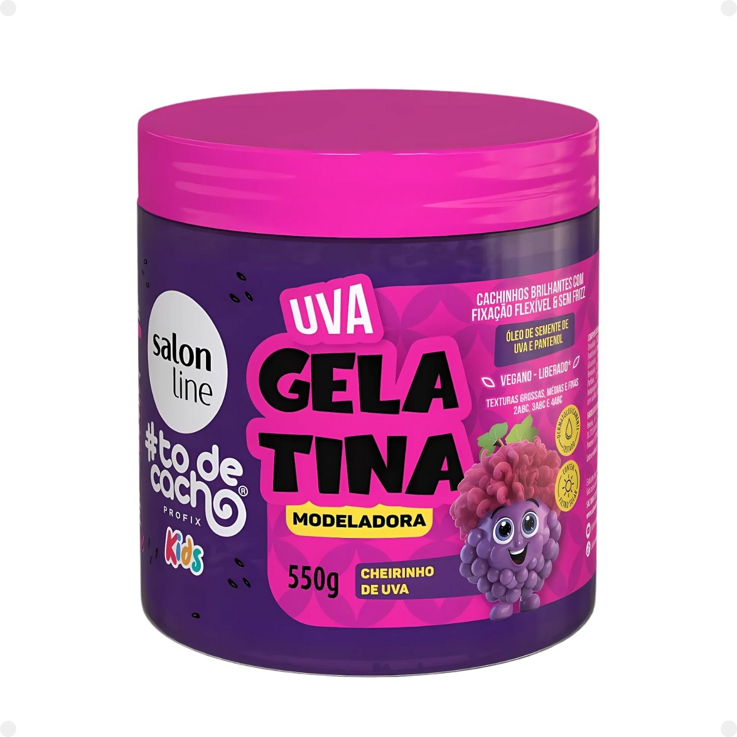 Kit Salon Line Kids: Shampoo e Condicionador + Gelatina Modeladora Uva