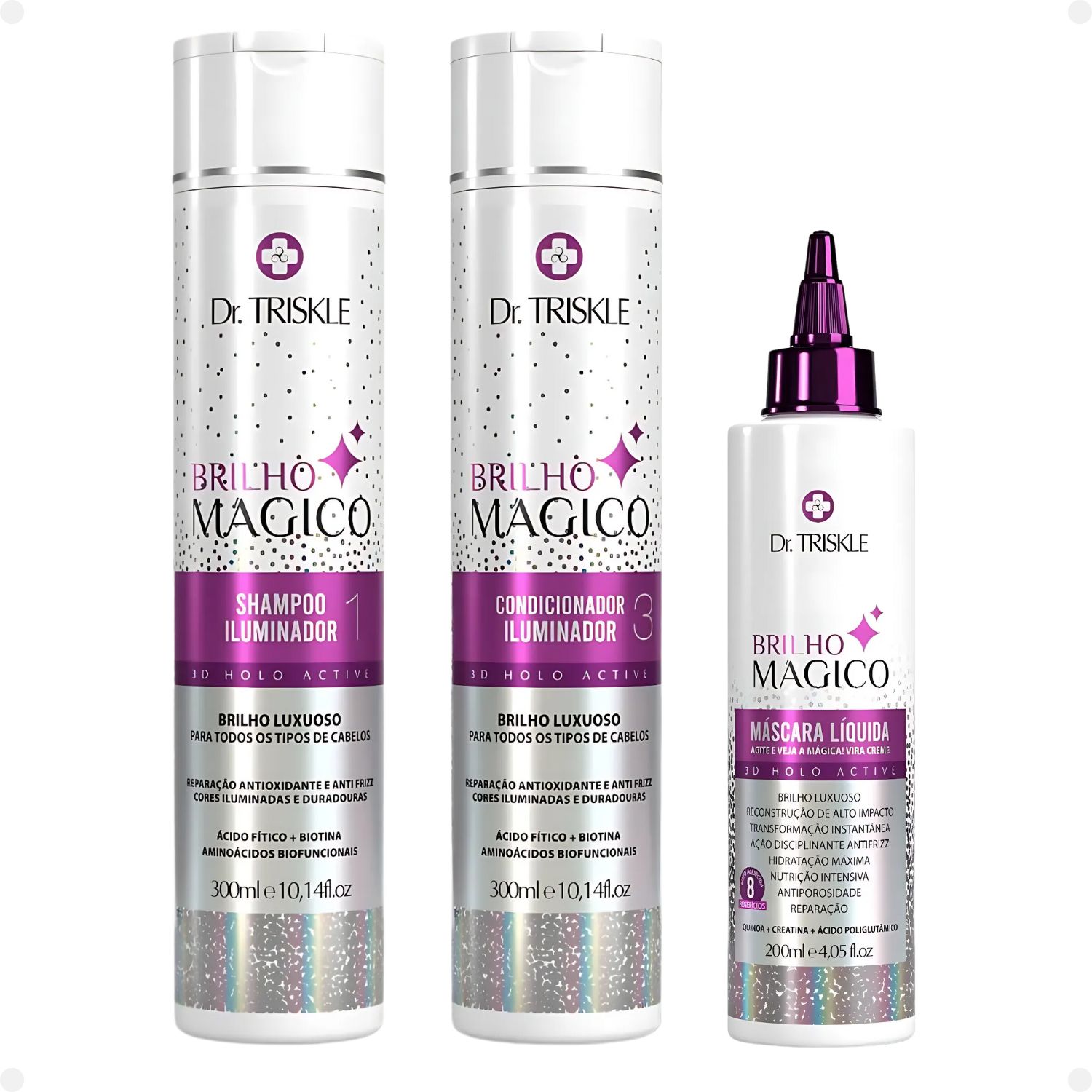 Kit Dr Triskle Brilho Mágico: Shampoo, Condicionador e Máscara Líquida