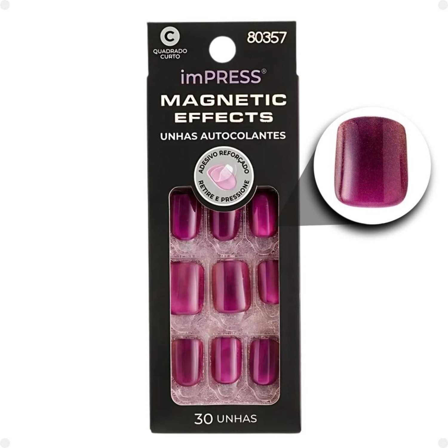 Kiss New York imPress Magnetic Effects Levels - Unhas Postiças Autocolantes (30 Unidades)