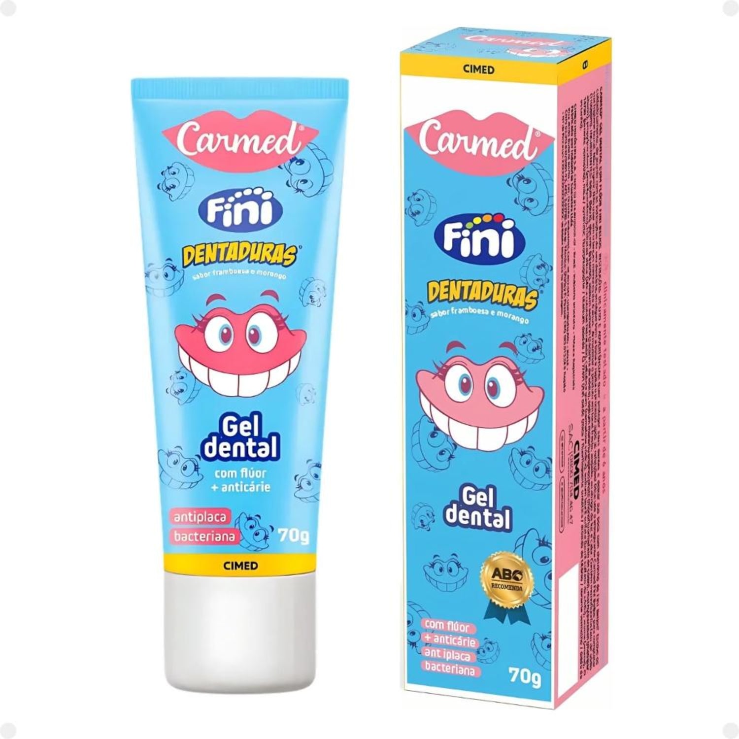 Kit Gel Dental Carmed Fini: Beijos e Dentaduras 70g