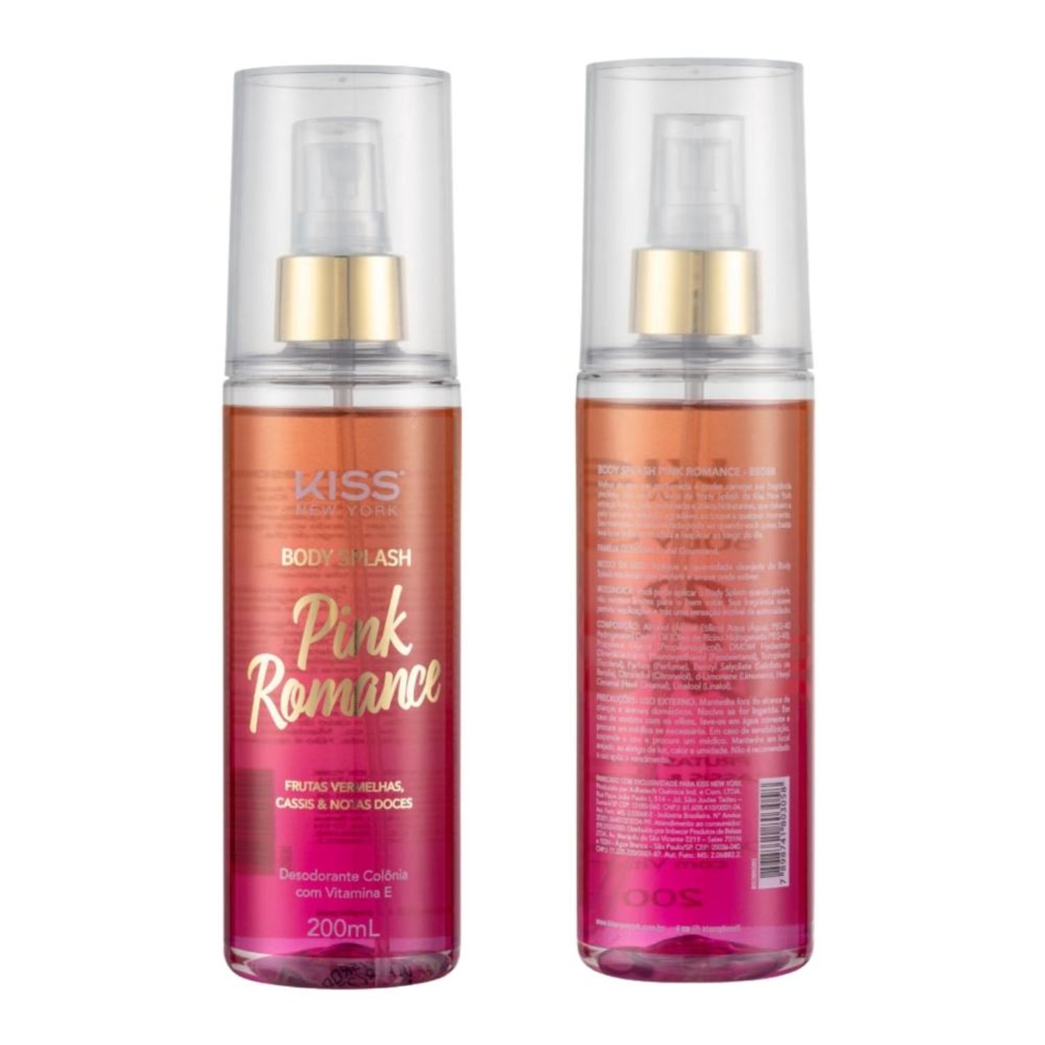 Kit Kiss New York Pink Romance: Body Splash 200ml e Loção Hidratante 180ml
