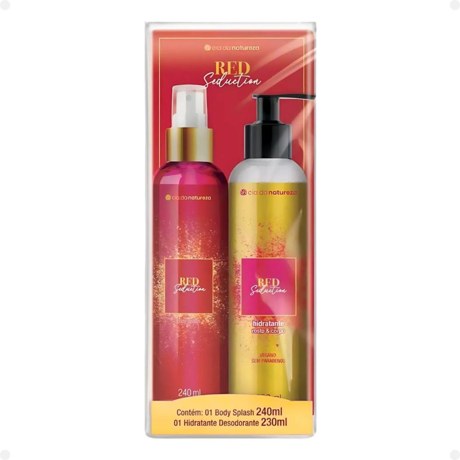 Kit Cia da Natureza Red Seduction: Body Splash 240ml e Loção Hidratante 230ml